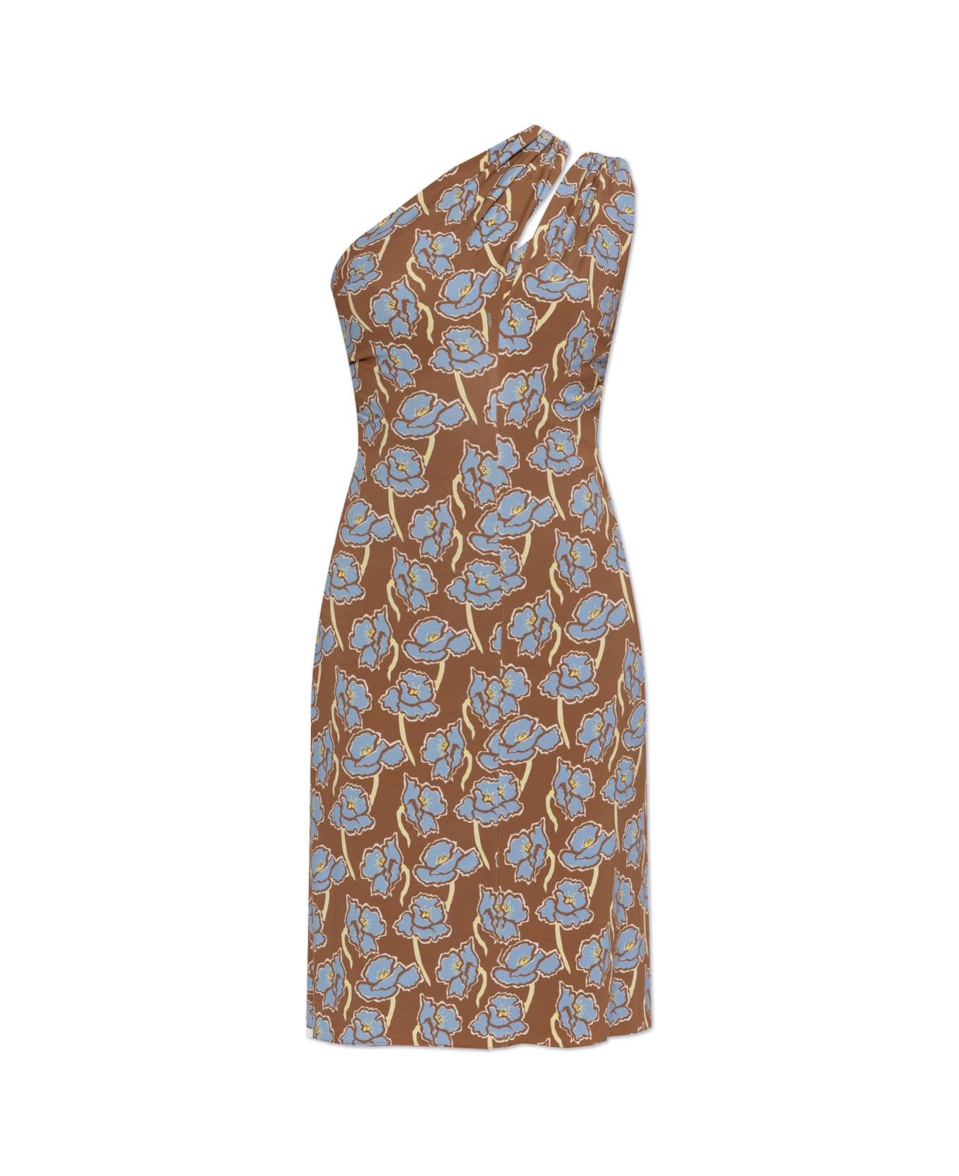 Versace One Shoulder Dress - TOBACCOPOWDERBLUE