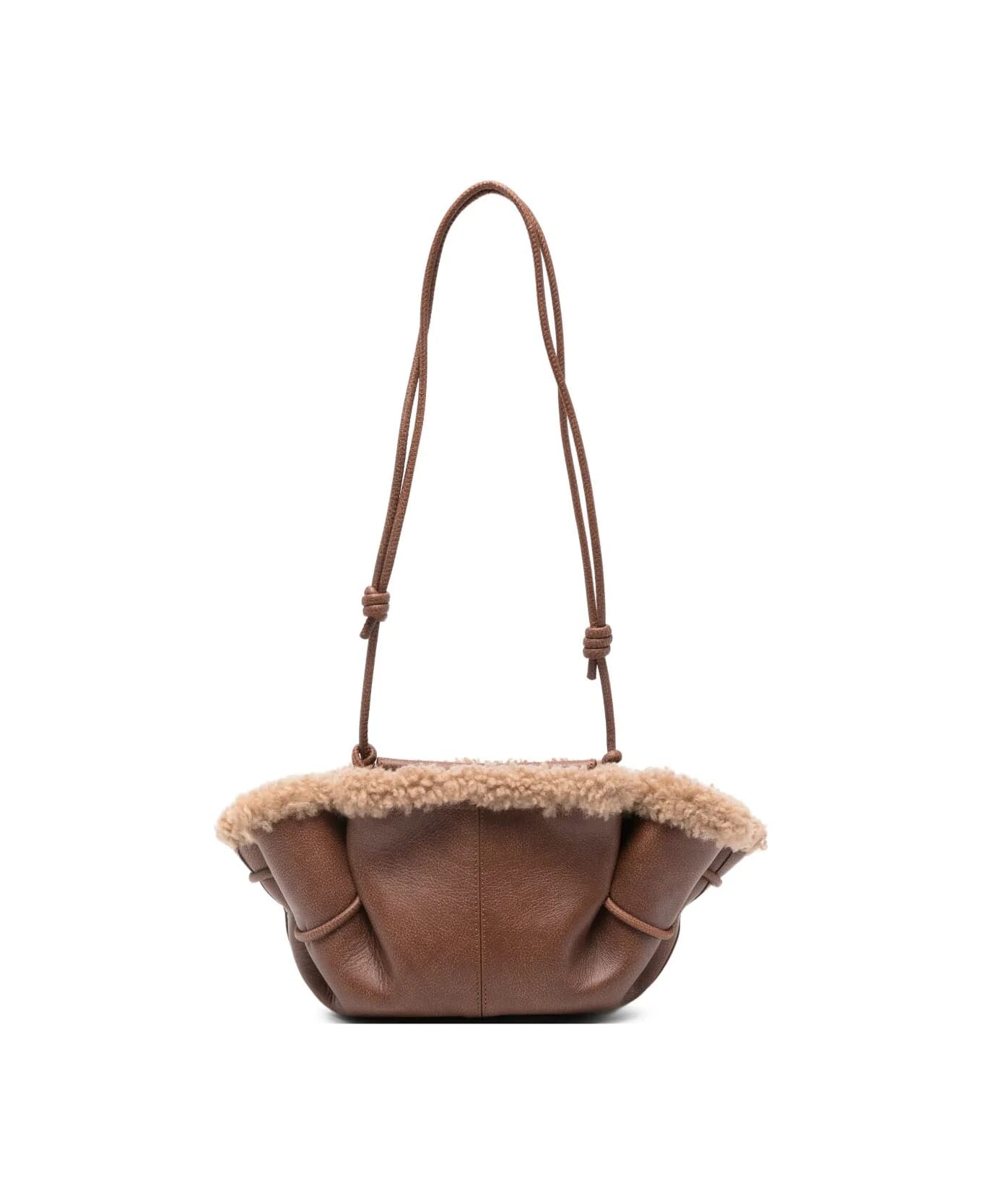 Hereu Arta Mini Curly Shearling Trims - Chestnut