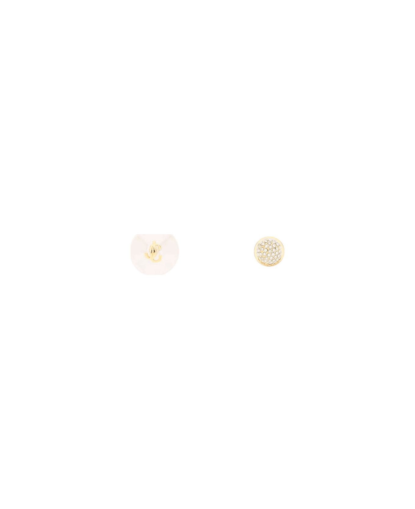 Jimmy Choo Auri Studs Earrings - GOLD WHITE CRYSTAL (White)