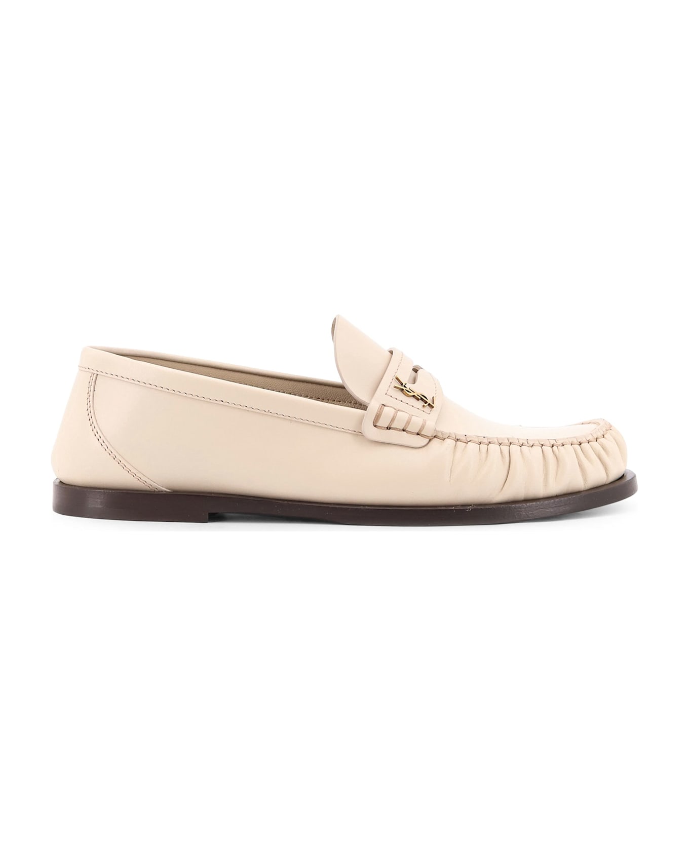 Saint Laurent Laurent 05 Leather Loafers - White