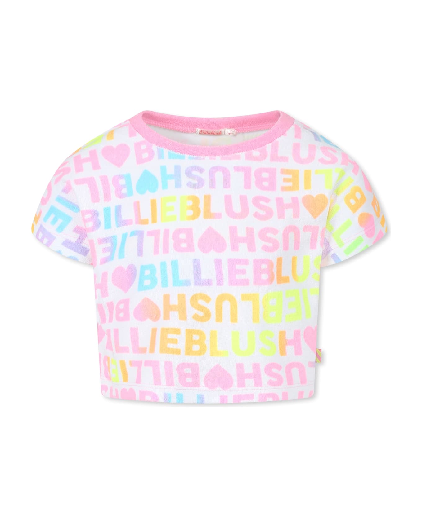Billieblush White Crop T-shirt For Girl With Logo - White