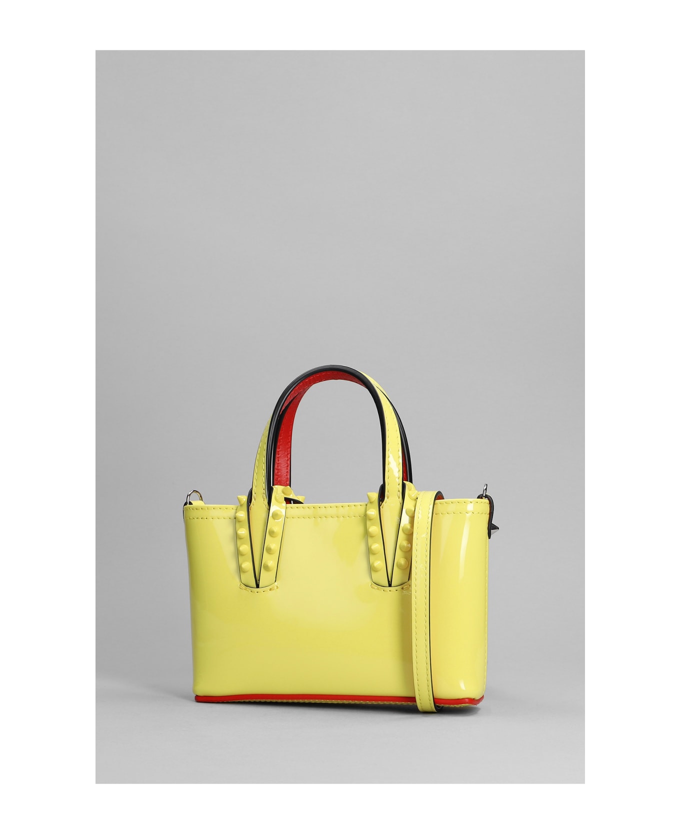 Christian Louboutin Cabata Hand Bag In Yellow Patent Leather - yellow