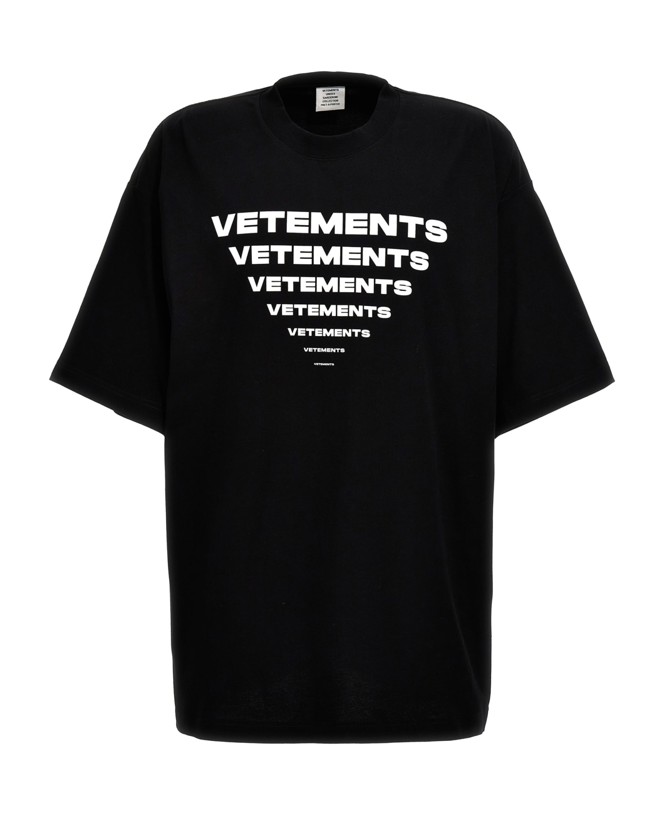 VETEMENTS 'pyramid Logo' T-shirt - White/Black Tシャツ