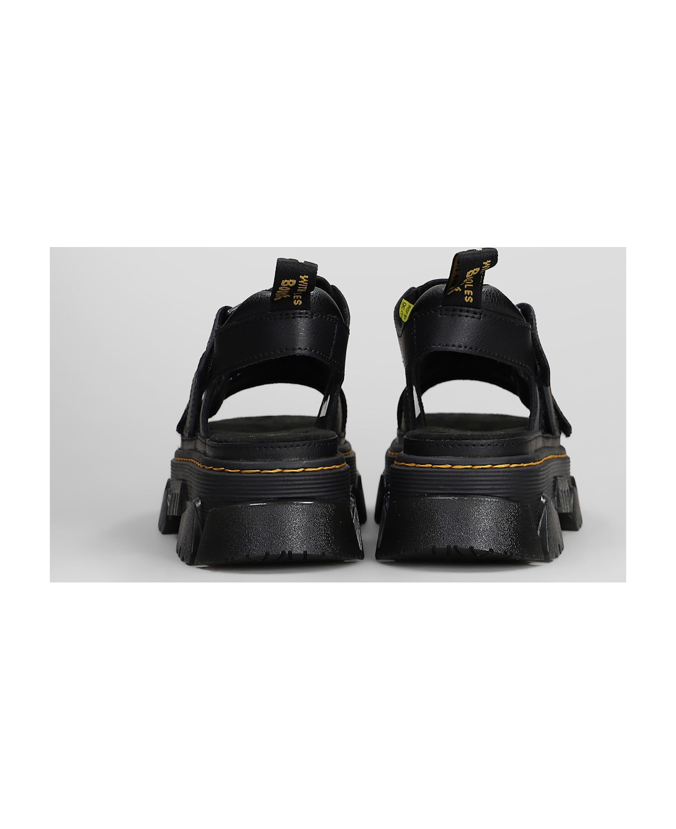 Dr. Martens Mattison 3s Sandals In Black Leather - black