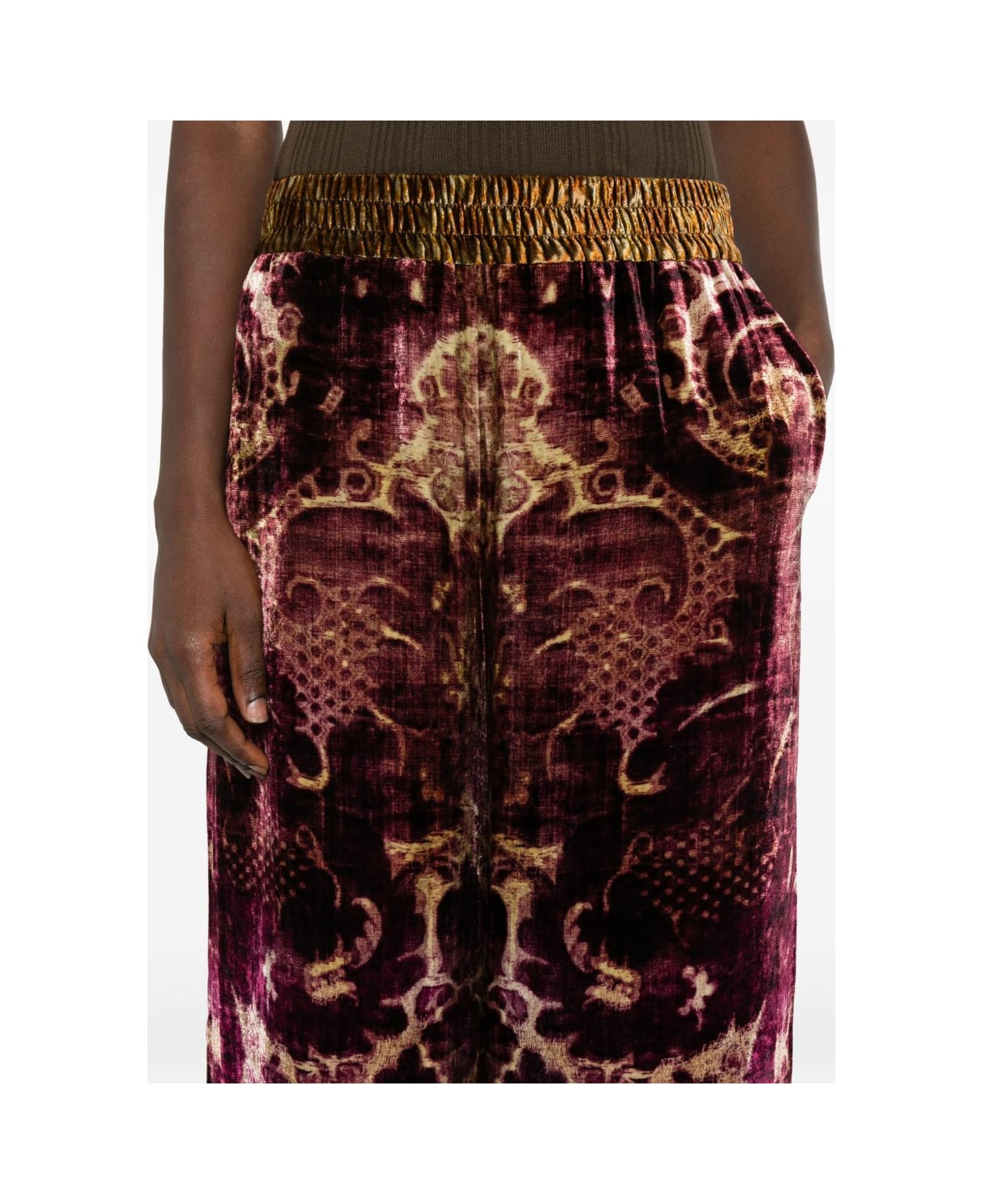 Pierre-Louis Mascia Velvet Wide-leg Trousers - Bordeaux