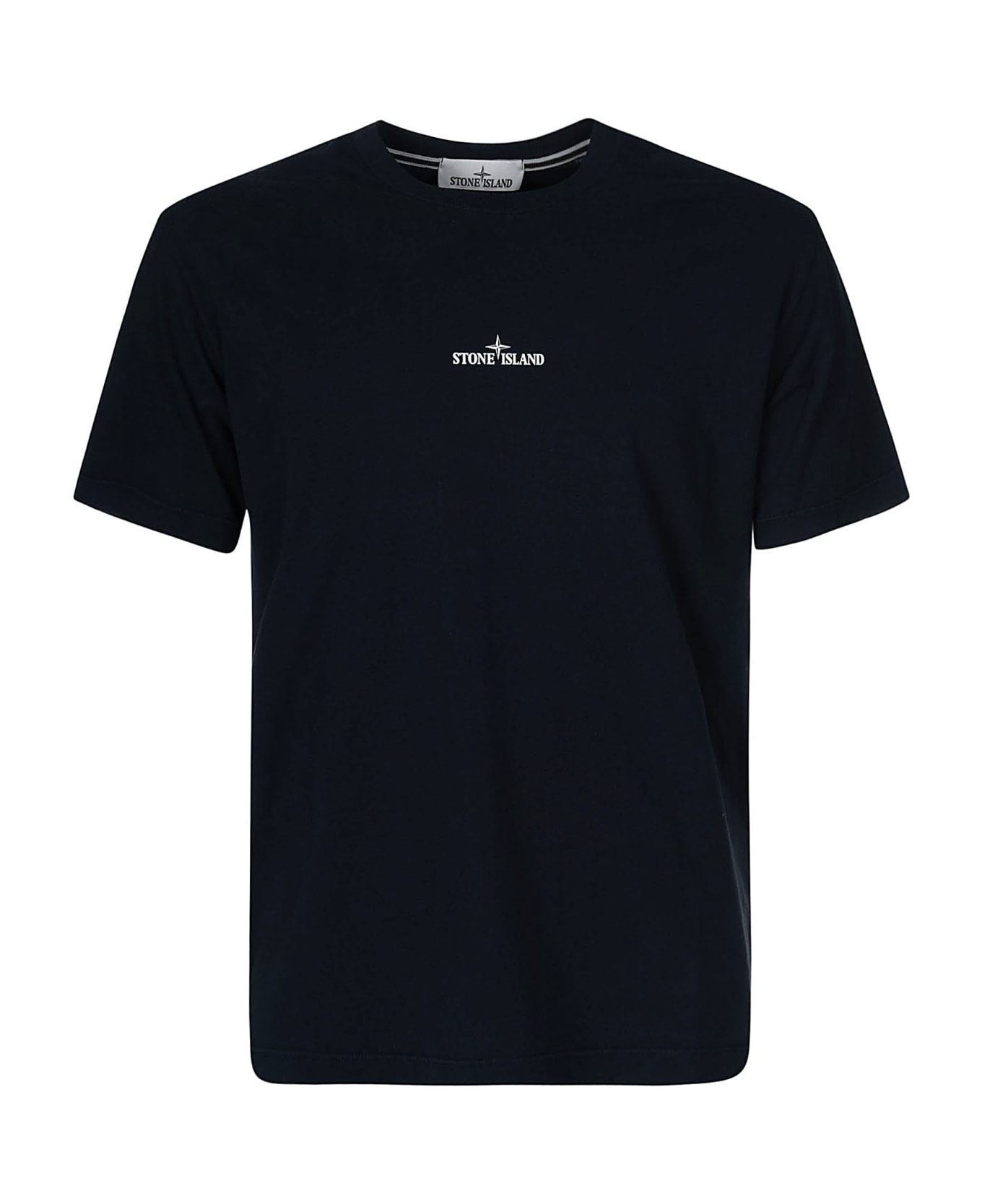 Stone Island Logo Print Regular T-shirt - Navy blue