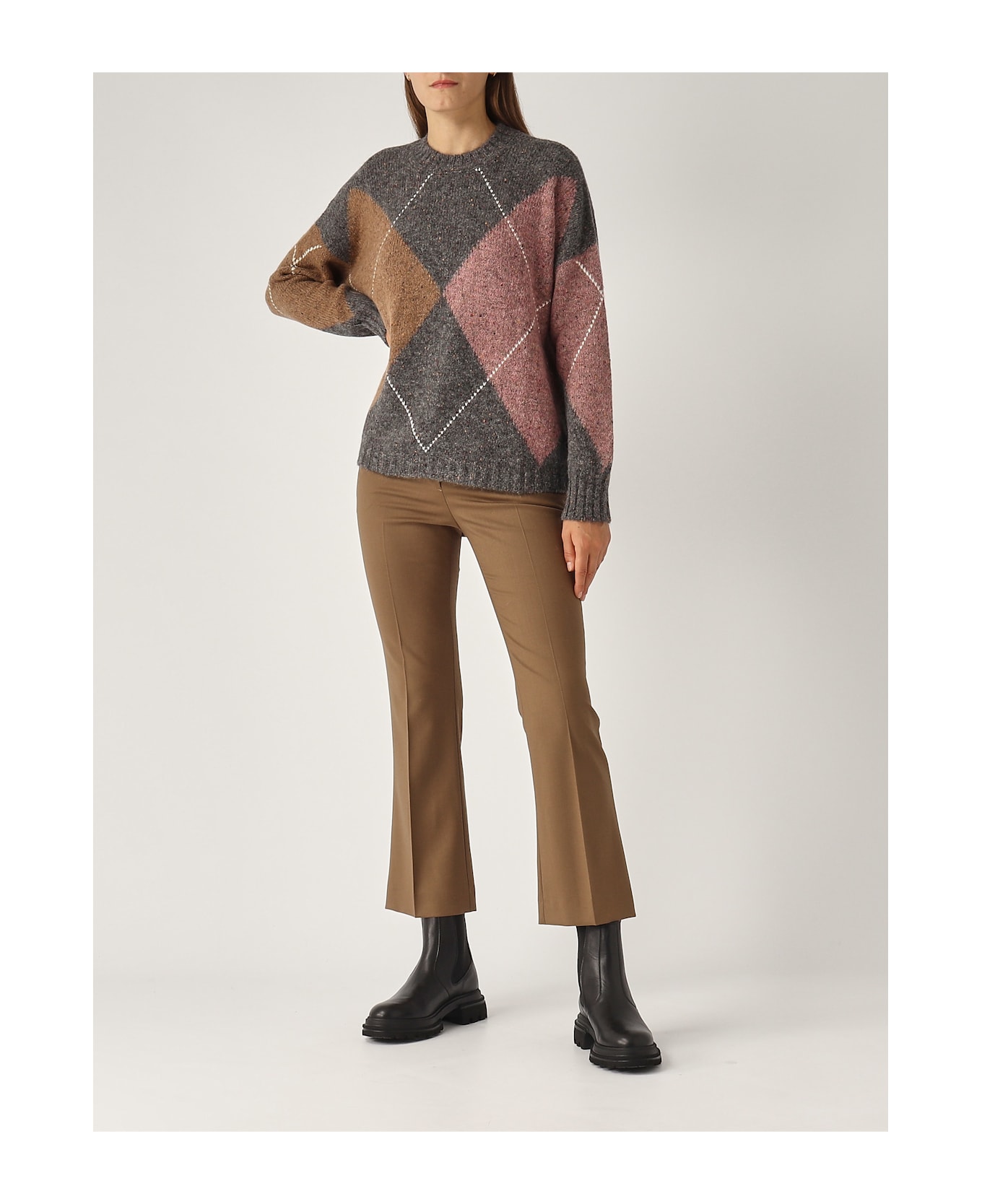 Gran Sasso Alpaca Sweater - ANTRACITE-FANGO