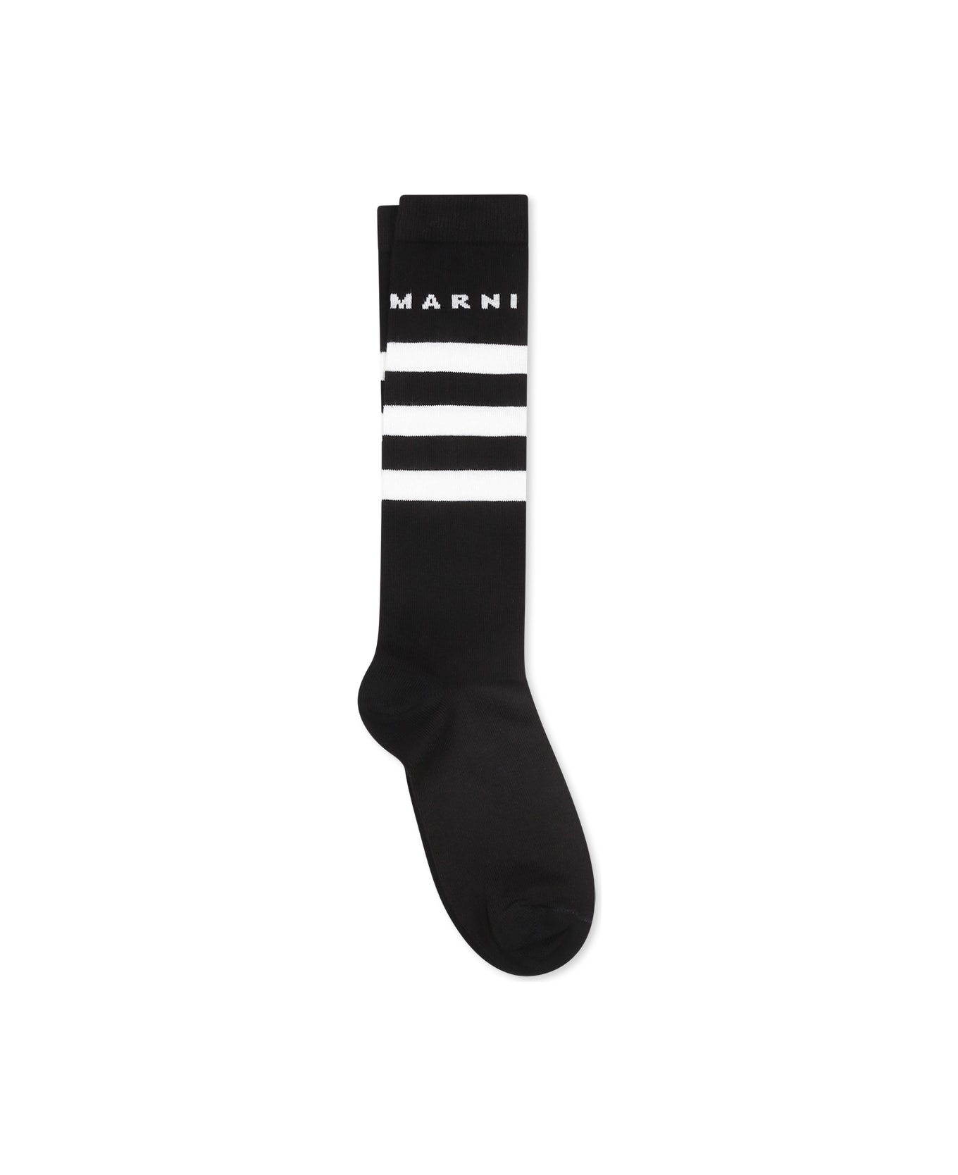 Marni Black Socks For Kids With Logo - Black