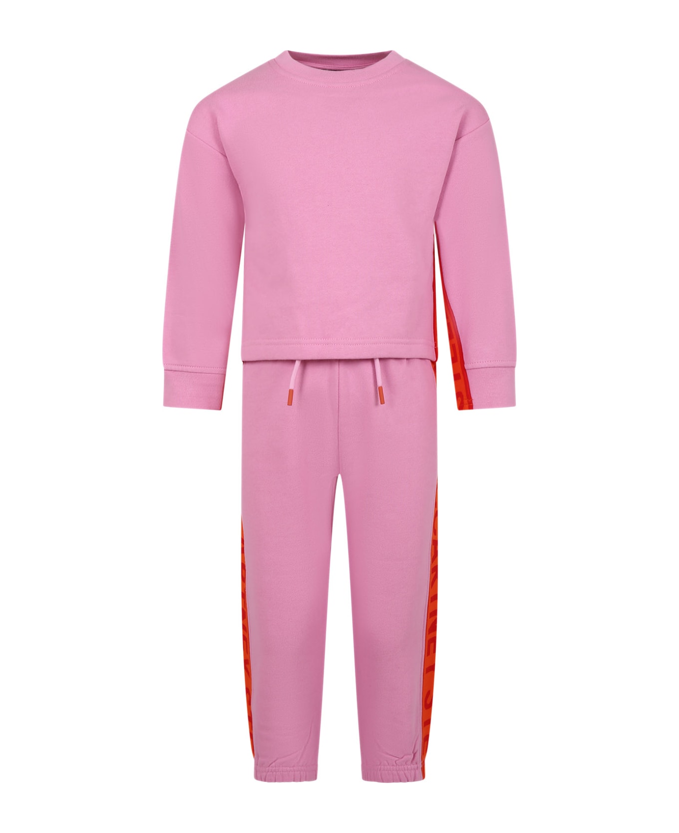 Stella McCartney Kids Pink Outfit For Girl With Logo - Pink