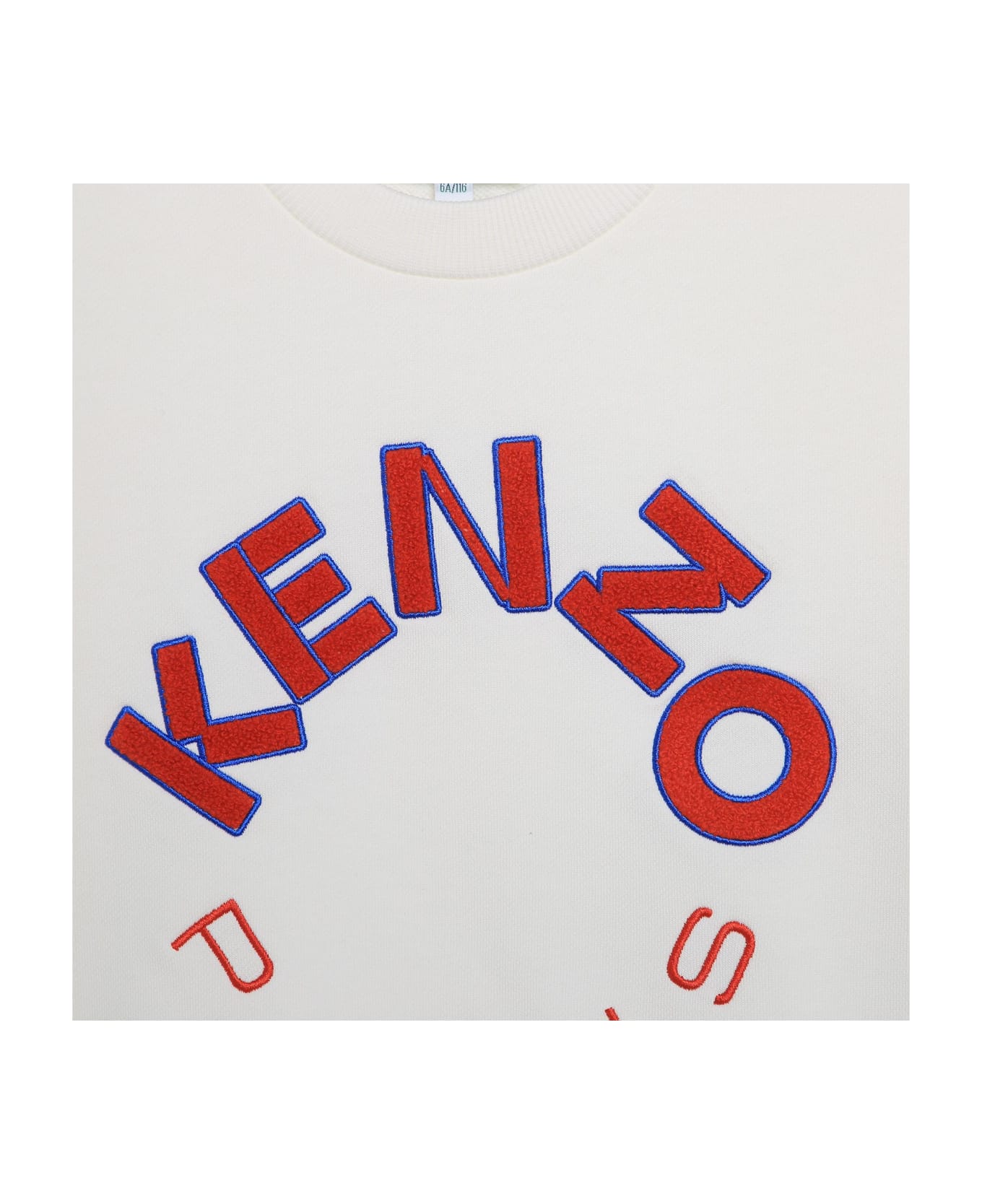 Kenzo Kids Felpa Con Ricamo - Cream