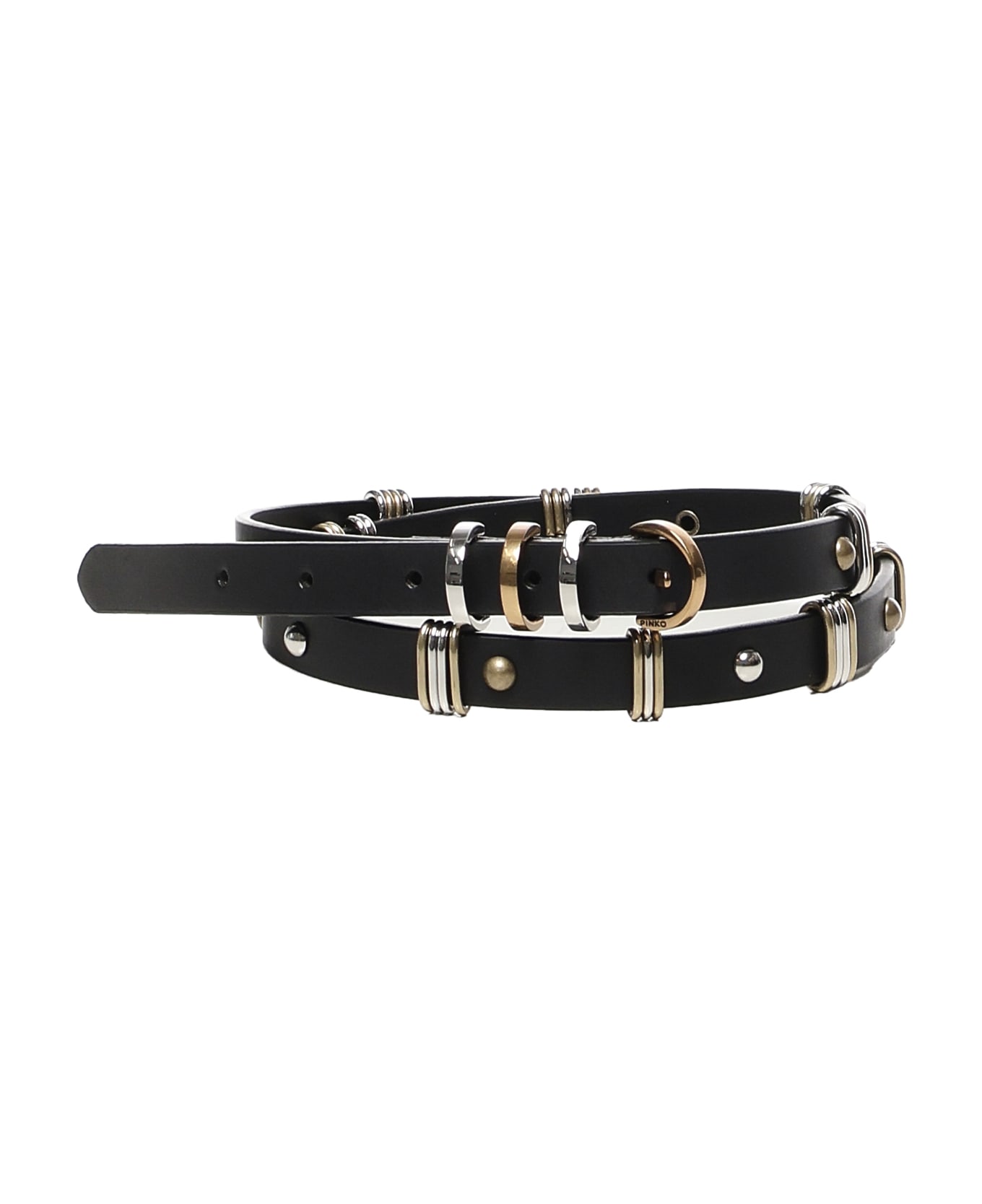 Pinko Thin Leather Belt - Black