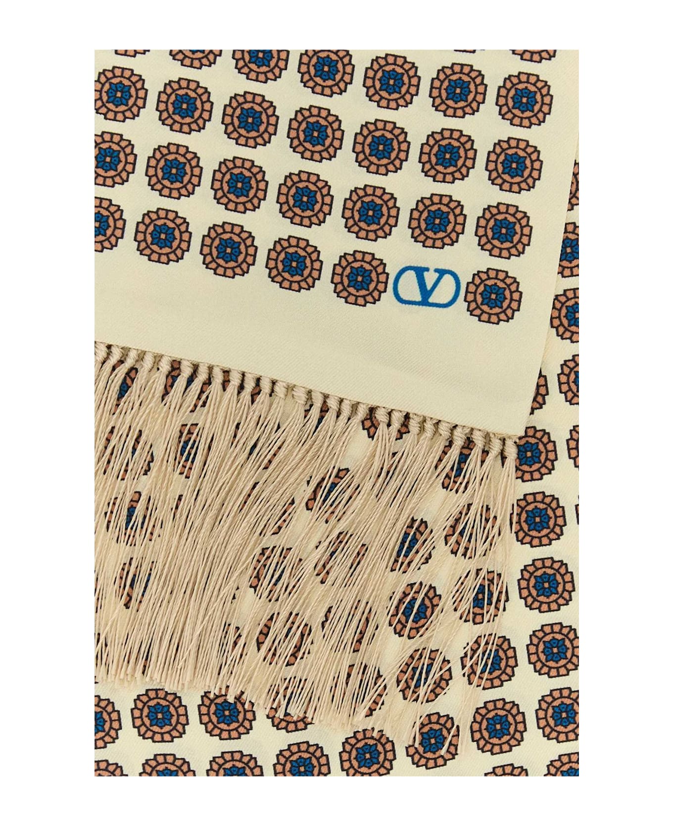 Valentino Garavani Silk Bandeau Scarf - BEIGEARANCIOAZZURRO