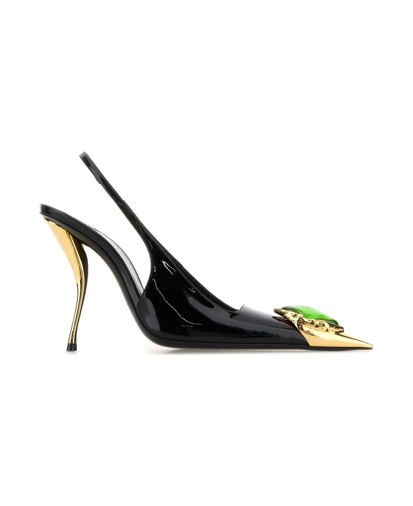 Saint Laurent Black Leather Loulou Pumps - NERONEROVERDE