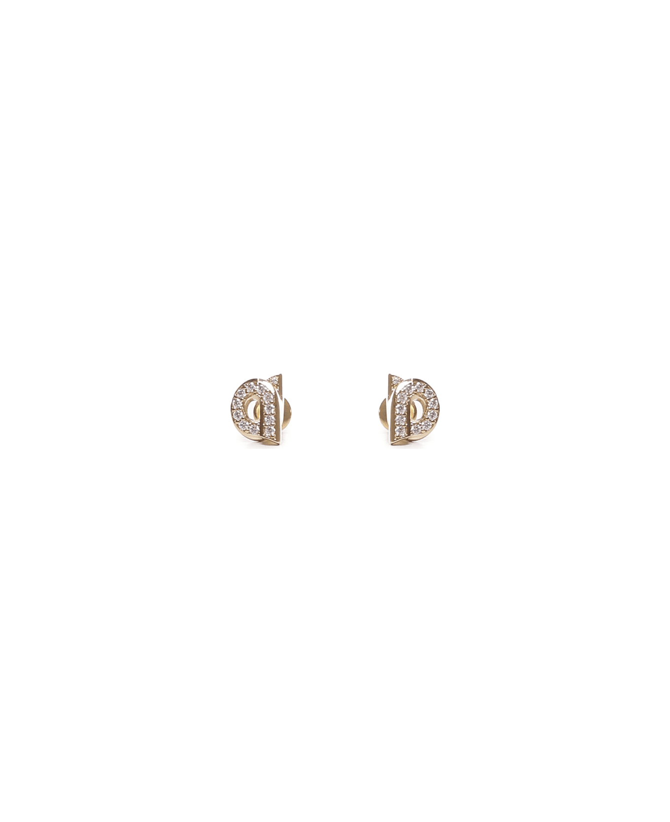 Ferragamo Gancini Earrings With Rhinestones - Gold イヤリング