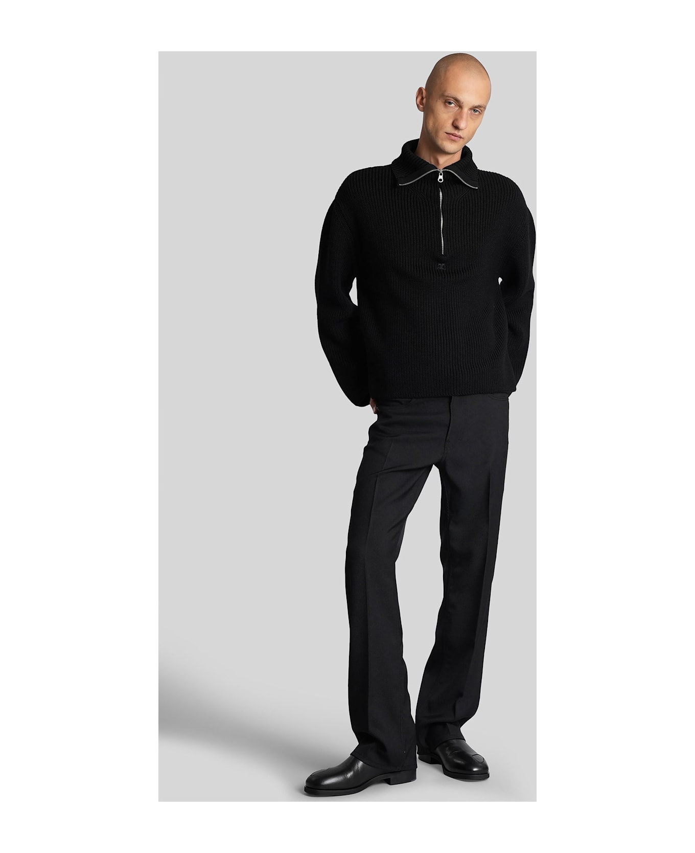 Courrèges Knitwear In Black Wool - black