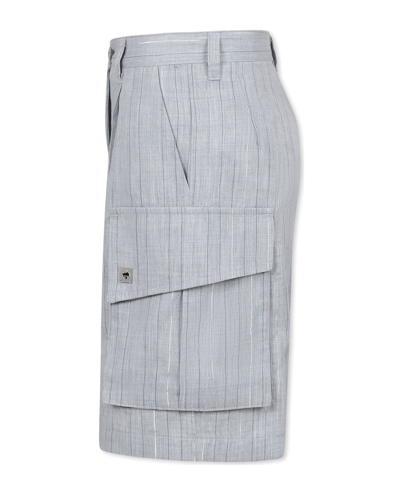 DKNY Grey Shorts For Girl With Logo - Grey