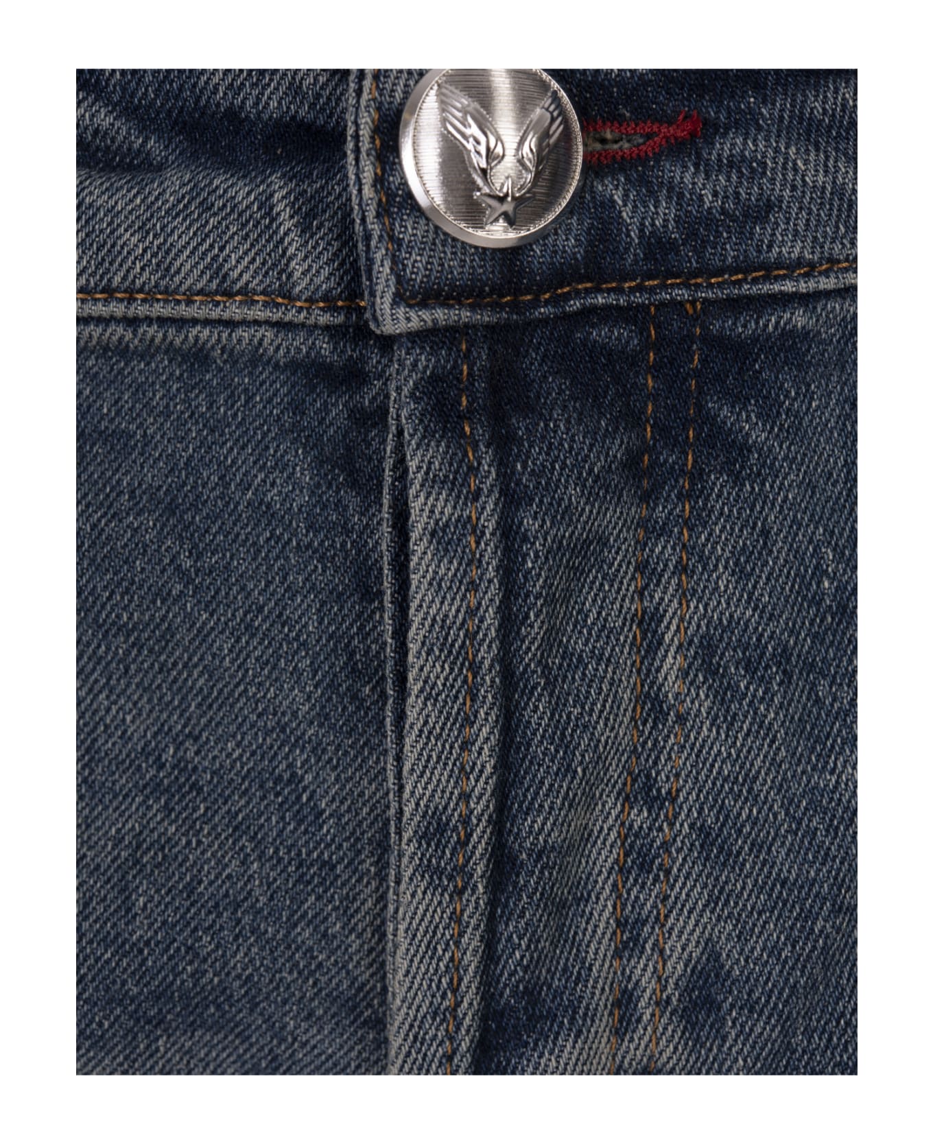 Philipp Plein Denim Trousers Super Straight Cut Fit - Blue デニム