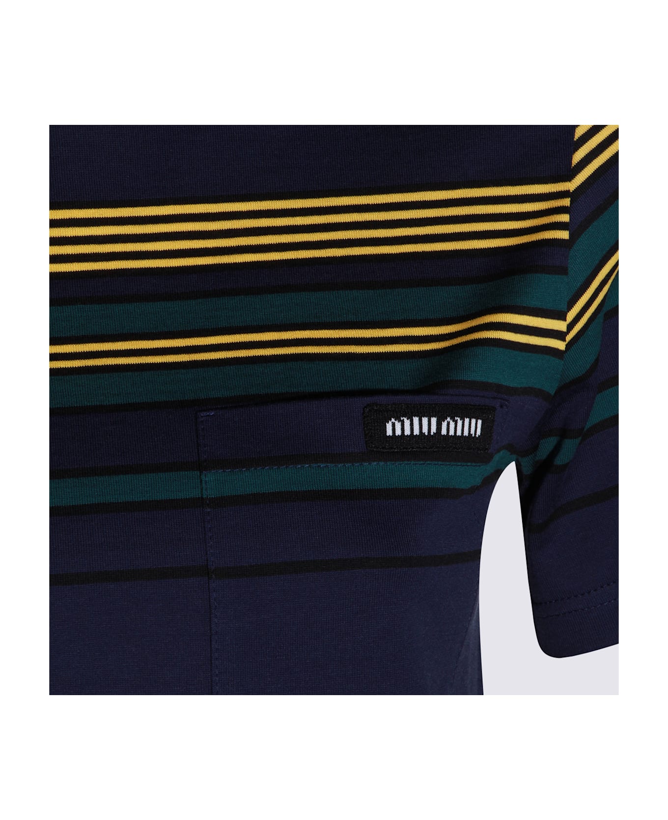 Miu Miu Blue Cotton T-shirt - BLU+BOTTIGLIA