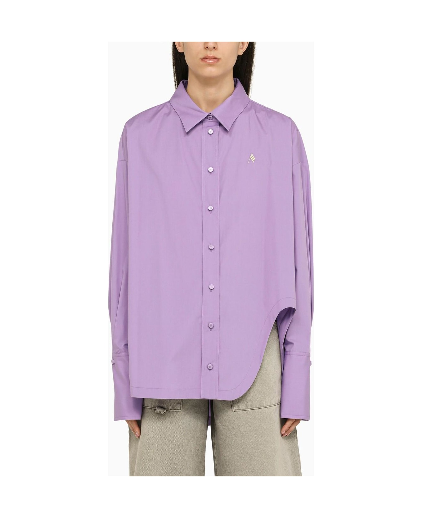 The Attico Lavender Poplin Diana Shirt - Lilac