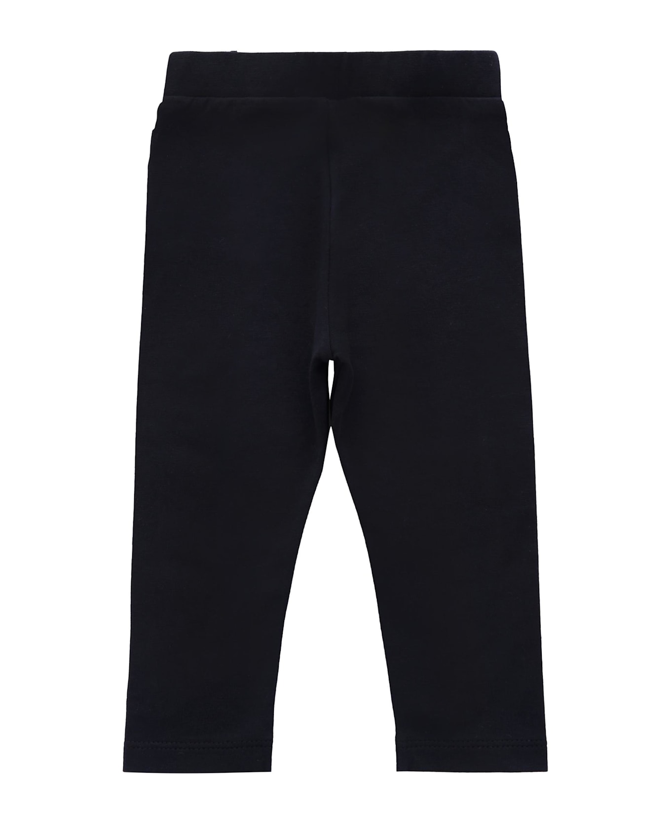 Moncler Blue Leggings For Baby Girl With Logo - Blue