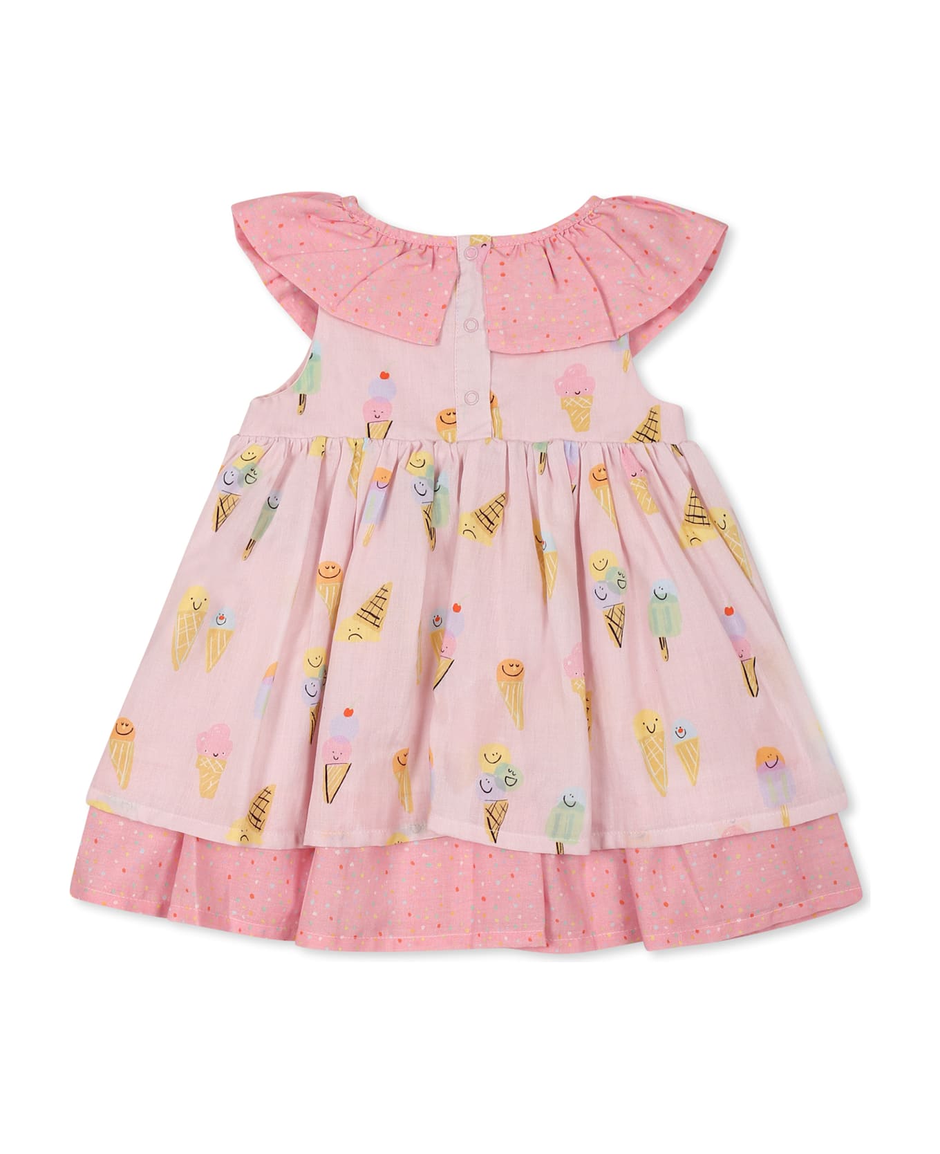 Stella McCartney Kids Pink Dress For Baby Girl With Ice Cream - Pink