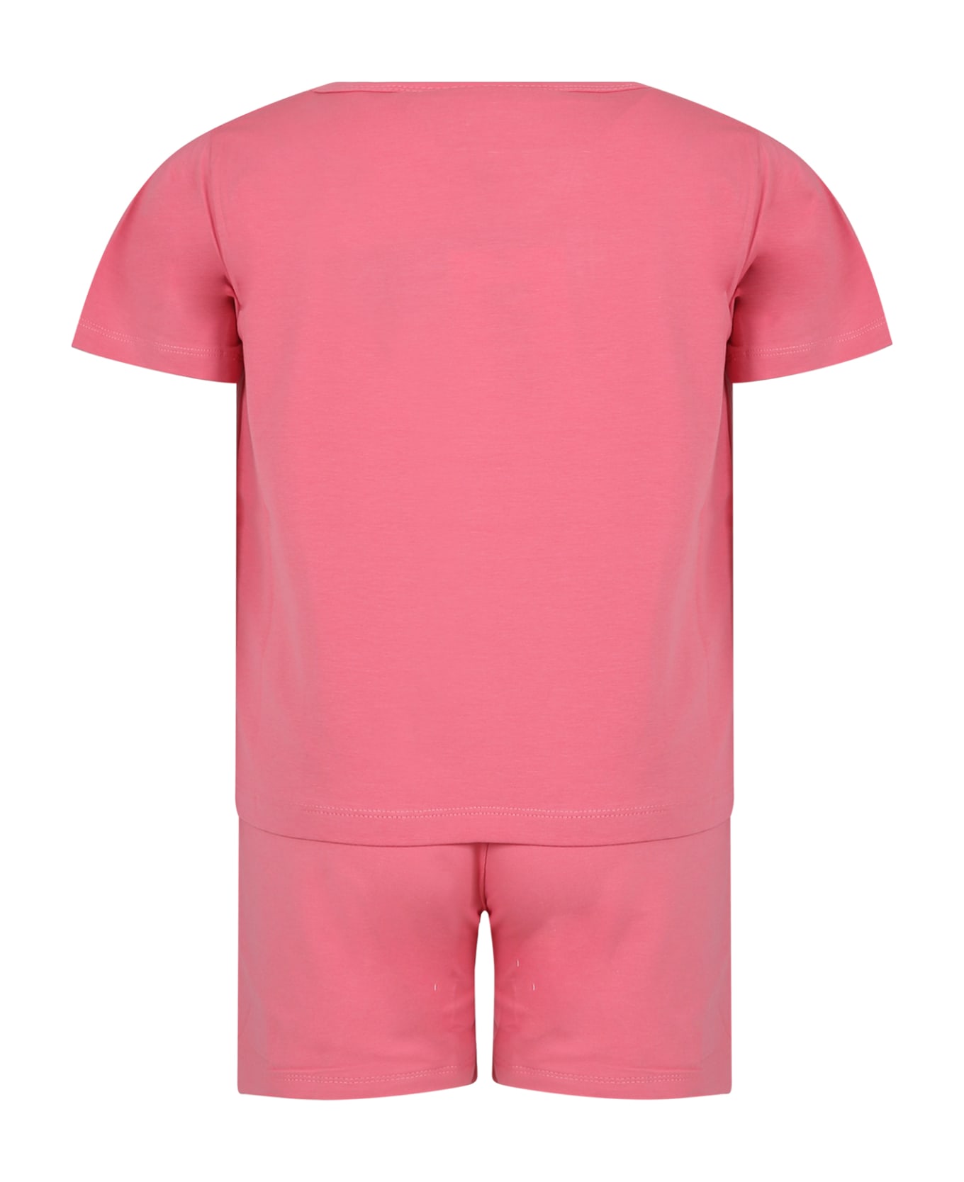 Molo Pink Pajamas For Kids With Smiley - Pink