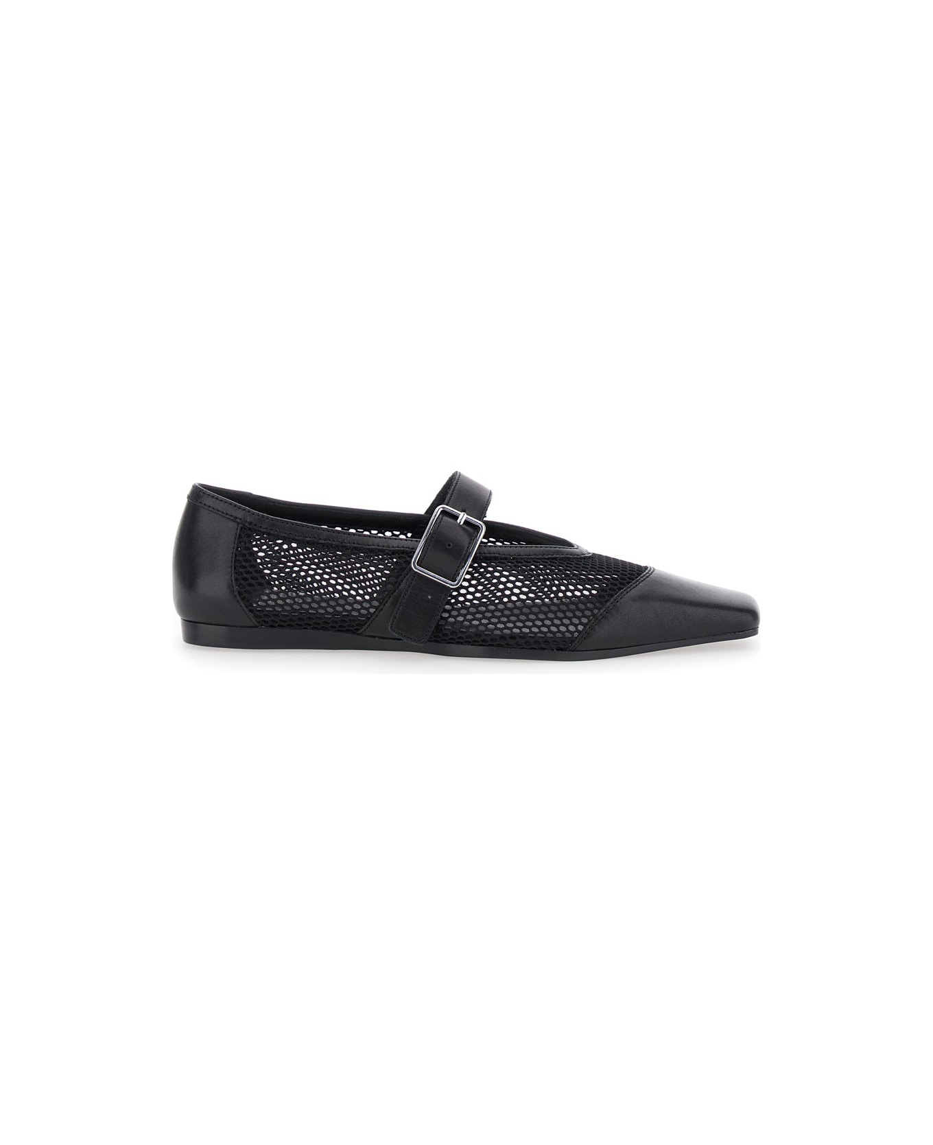 Vagabond 'wioletta' Black Ballerinas With Adjustable Strap And Perforated Design In Leather Woman - Black