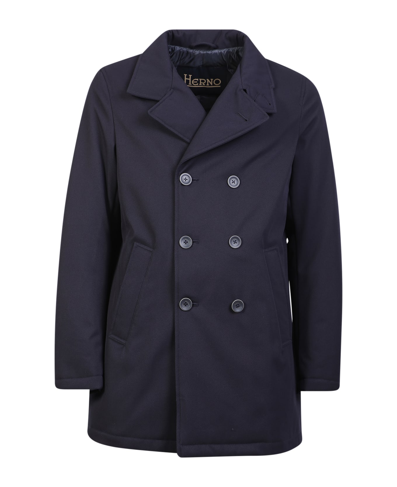 Herno Double Breasted Coat - Blue