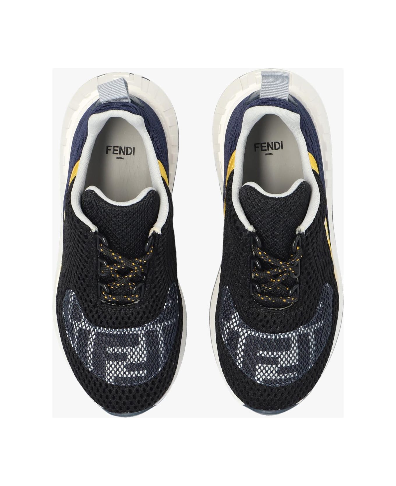 Fendi Sneakers With Logo - Blu Nero Celeste シューズ