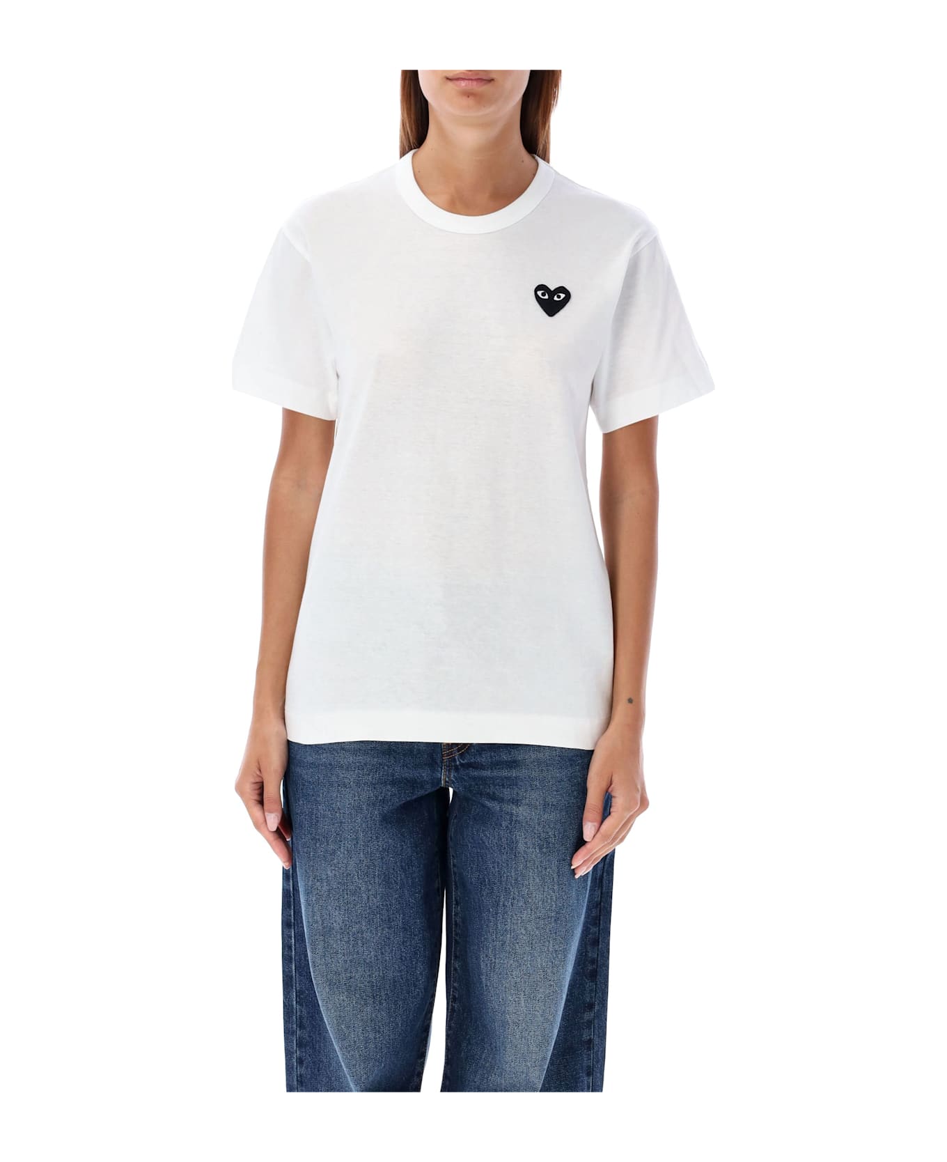 Comme des Garçons Play Black Heart Patch T-shirt - WHITE