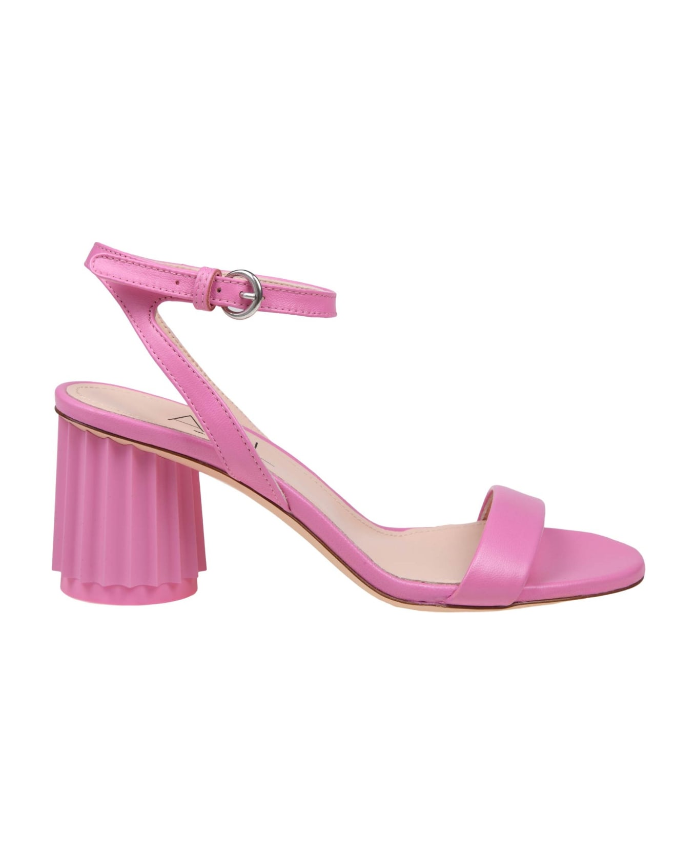 AGL Pink Leather Sandal With Column Heel - Temptation 