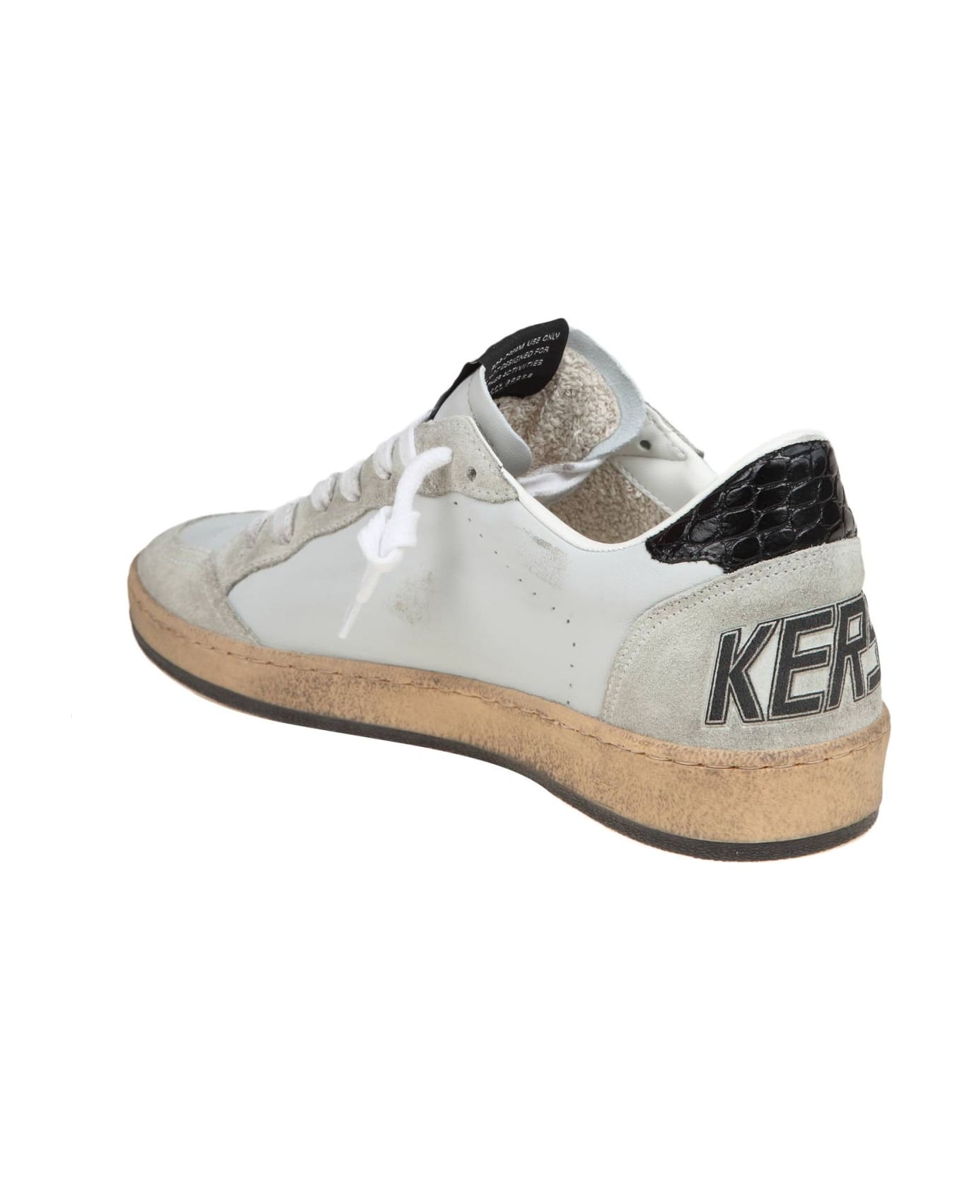Golden Goose Ballstar In Ice Color Leather And Suede - GRAY/ICE/BLK スニーカー
