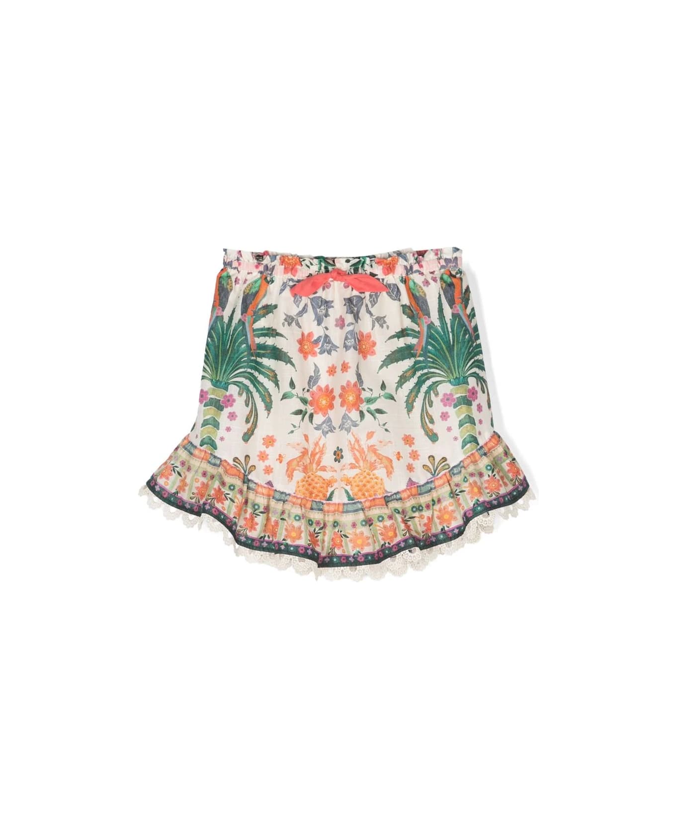 Zimmermann Tropical Print Skirt - Cream ボトムス