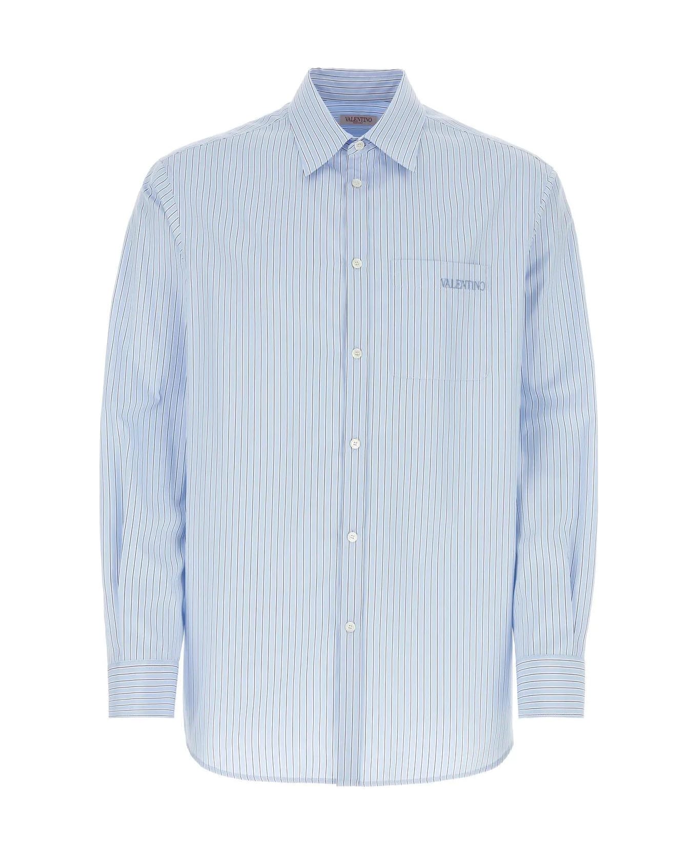 Valentino Garavani Embroidered Poplin Shirt - Azzurro