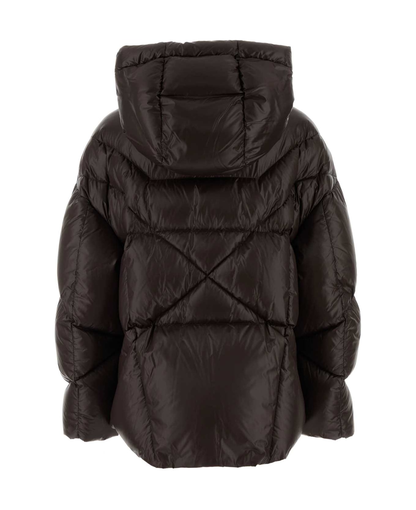Khrisjoy Chocolate Nylon Milano Down Jacket - CHOCOLATE