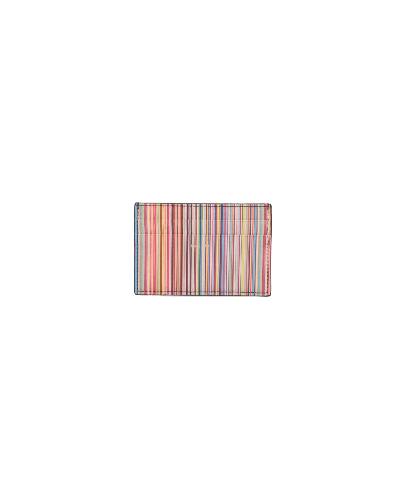 Paul Smith 'signature Stripe' Card Holder - Black