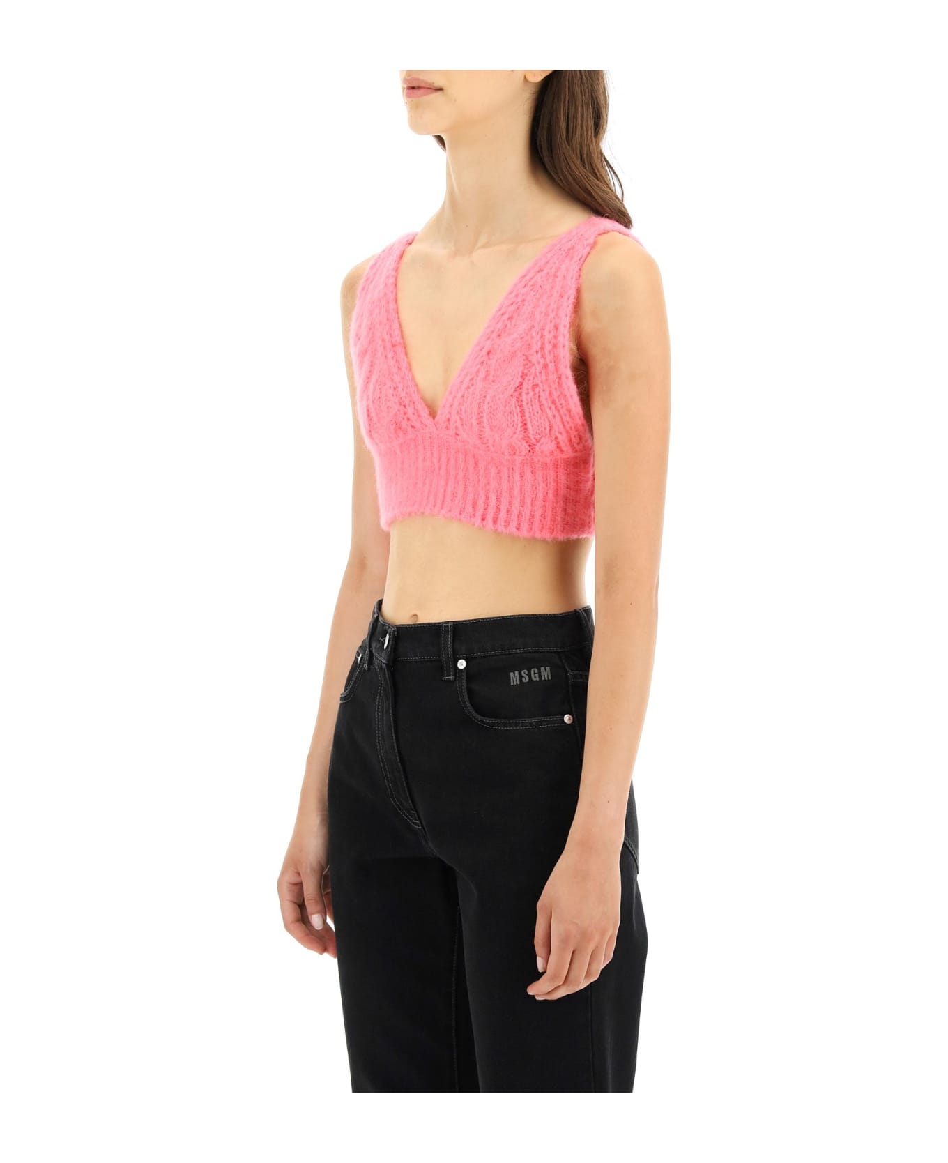 MSGM Mohair Bralette Top - PINK