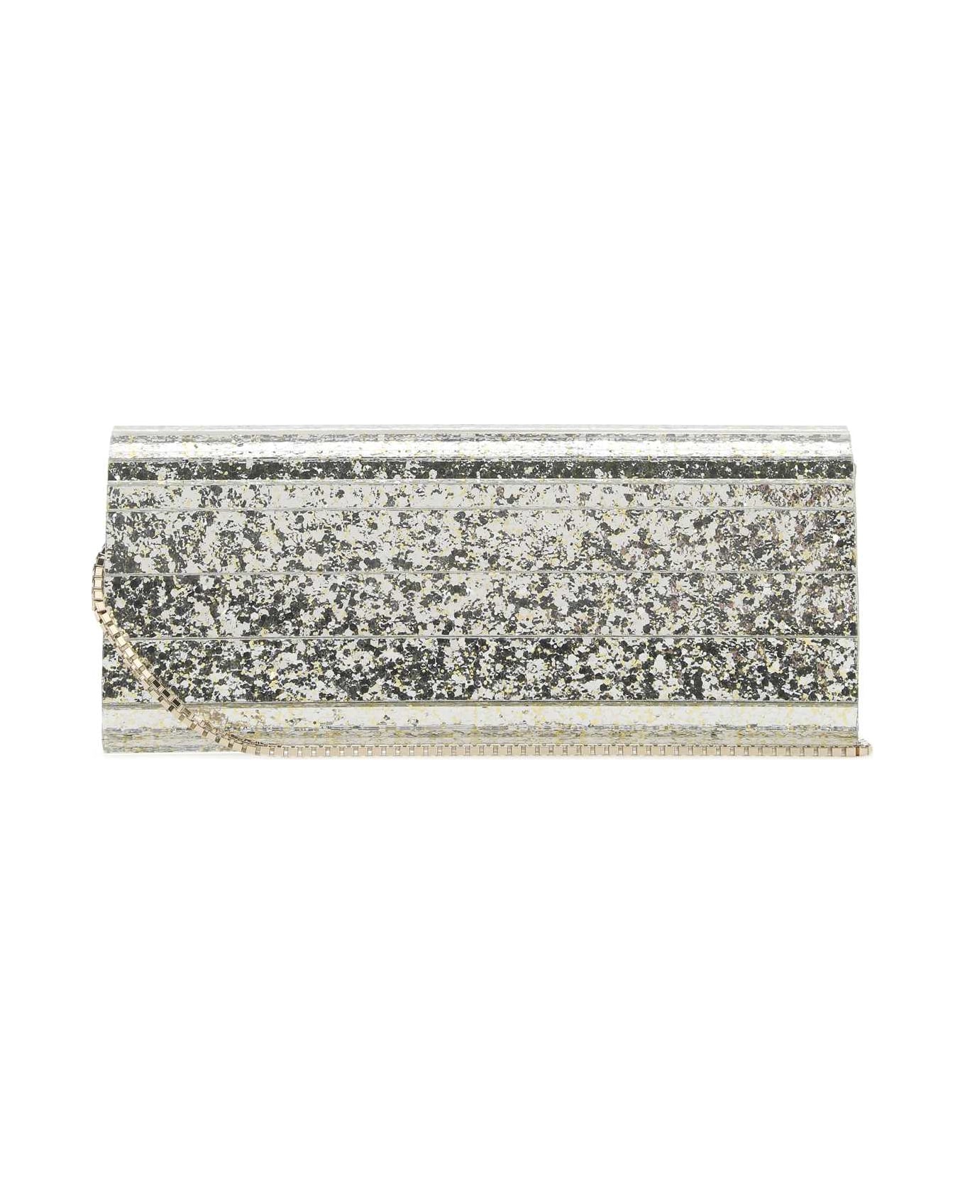 Jimmy Choo Embellished Acrylic Sweetie Clutch - CHAMPAGNE