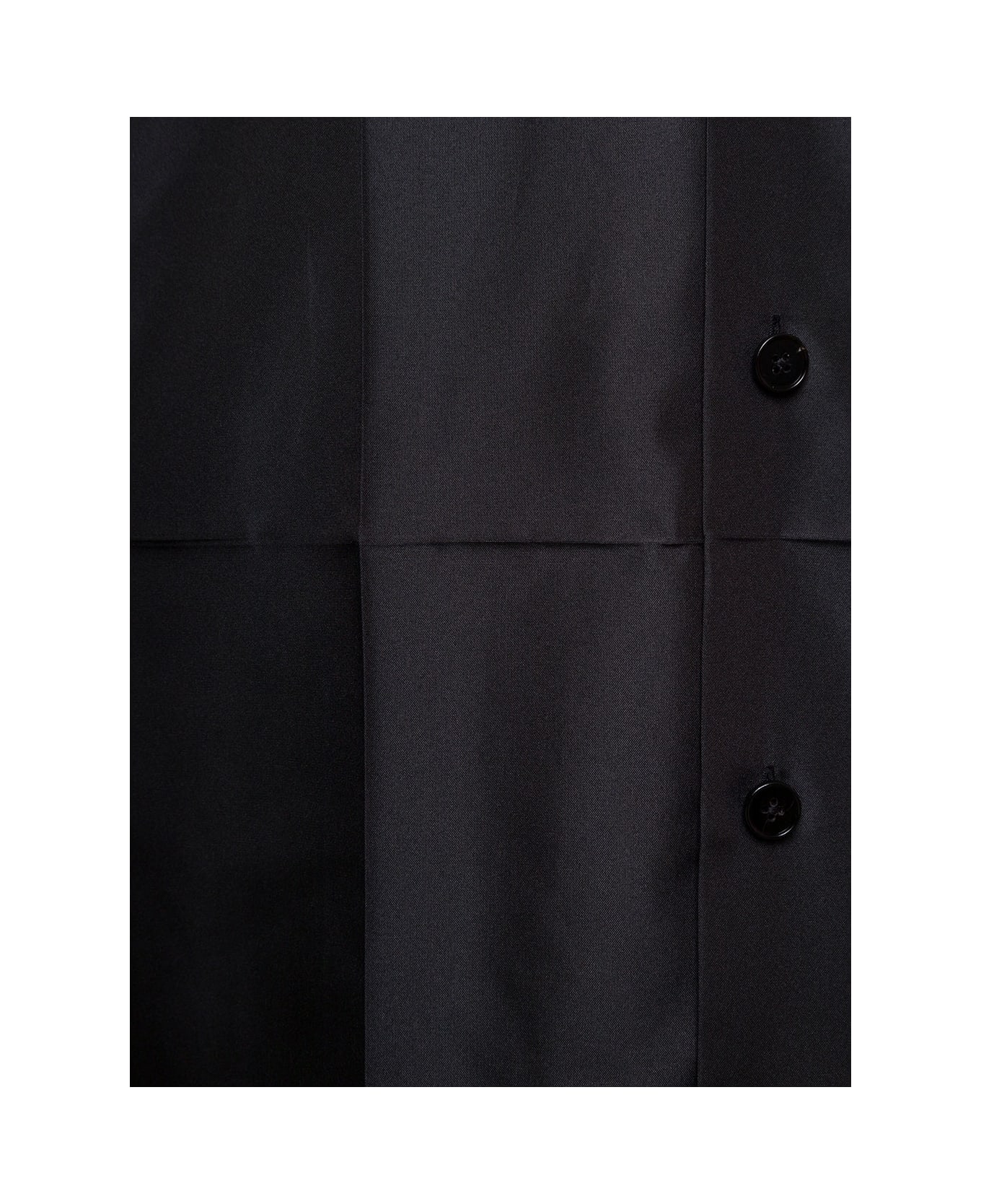 Jil Sander Black Short Sleeve Shirt With Shiny Finish In Polyester Man - Black