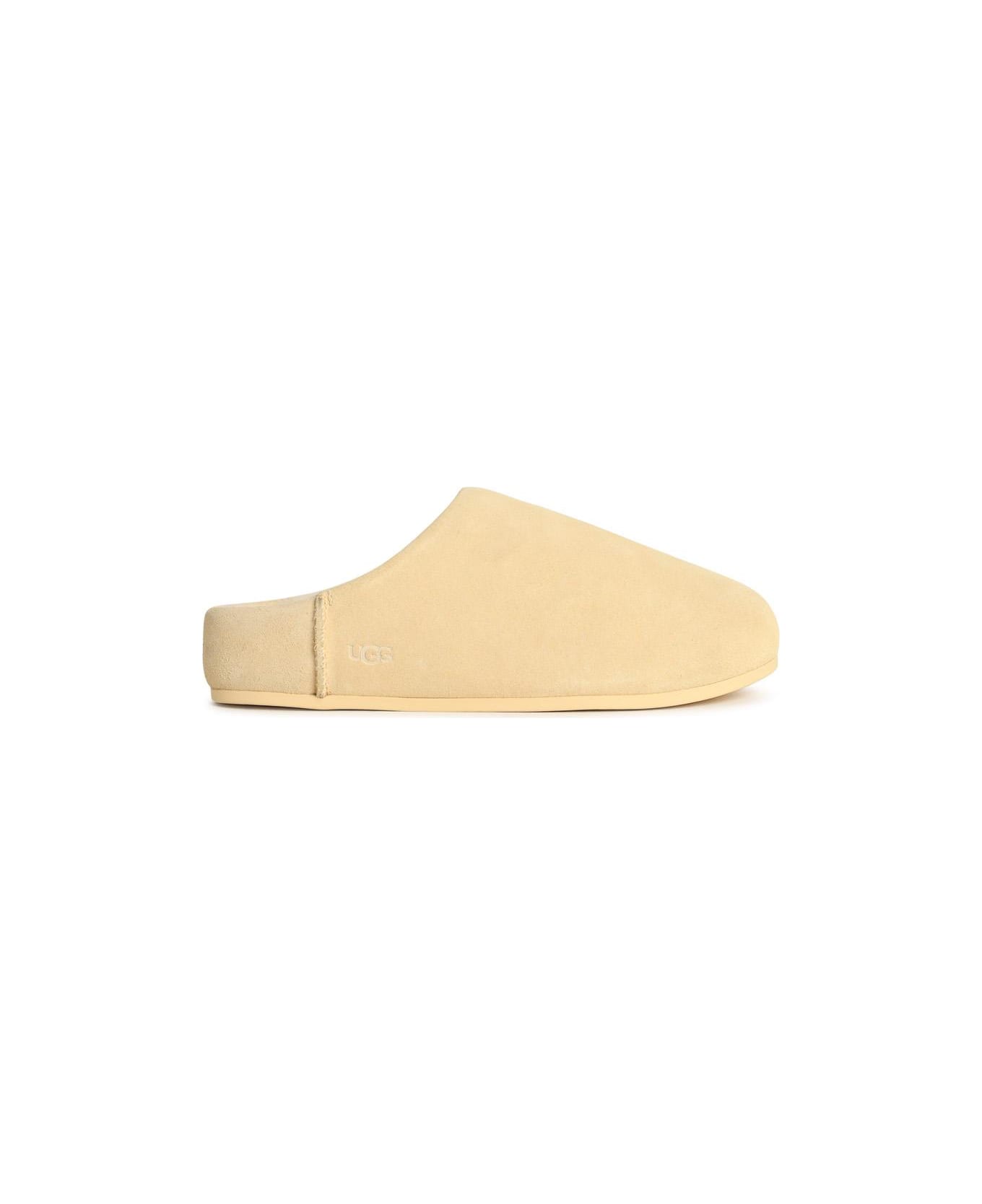 UGG 'elea Slip-on' Cream Leather Slippers - Pbt Pale Buttercup