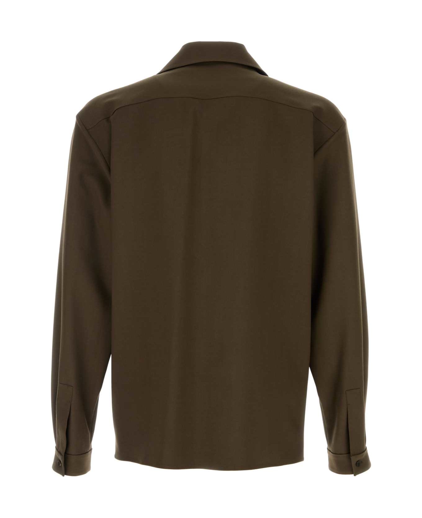 The Row Khaki Wool Kanta Shirt - SEPIAKHAKI シャツ