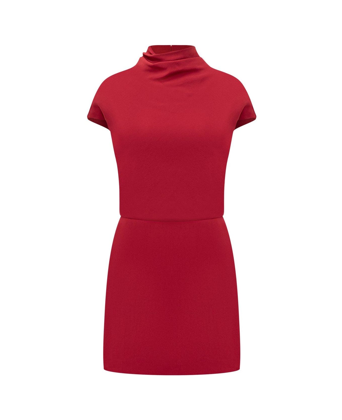 Versace Draped Straight Hem Mini Dress - RED