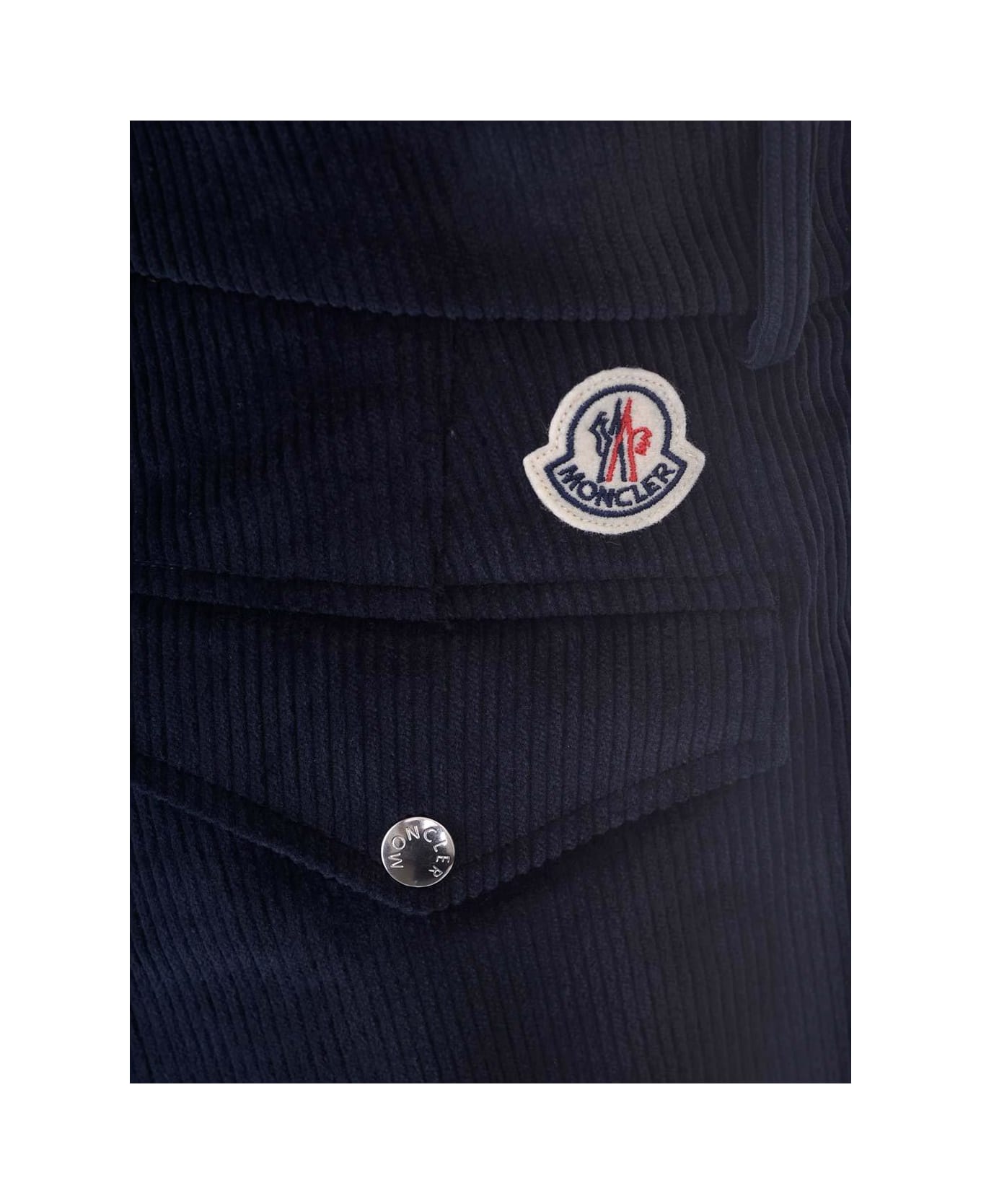 Moncler Logo Patch Straight-leg Trousers - Blu