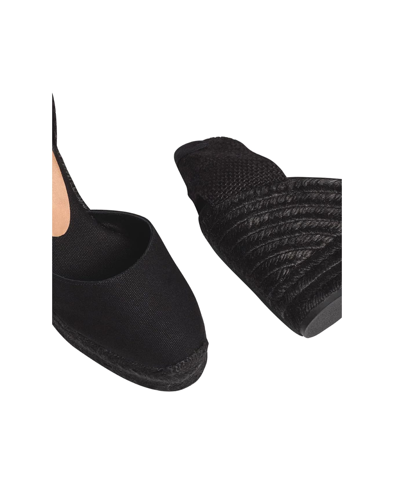 Castañer Black Carina Espadrille Sandals With Wedge Heel In Cotton Woman - Black