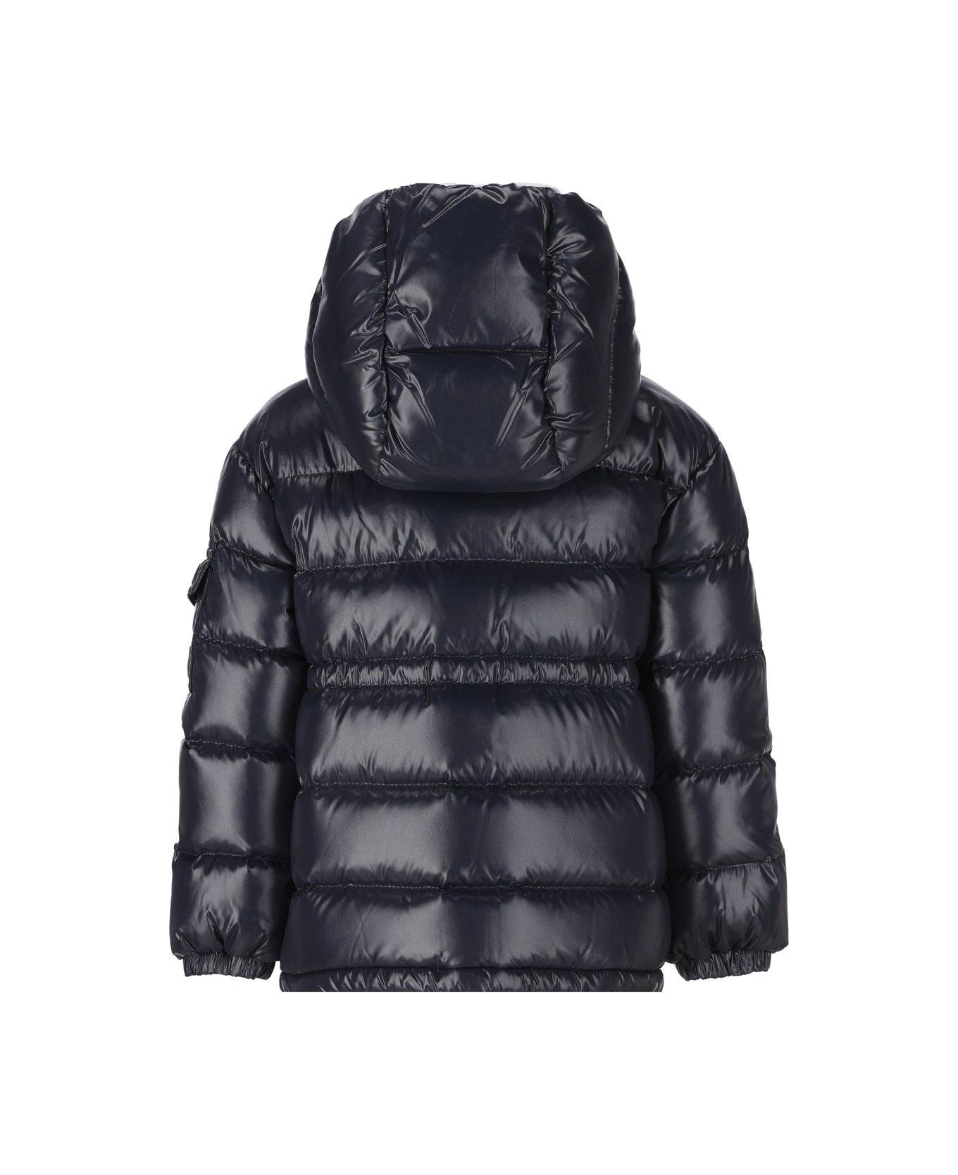 Moncler Logo-patch Hooded Padded Jacket - NAVY