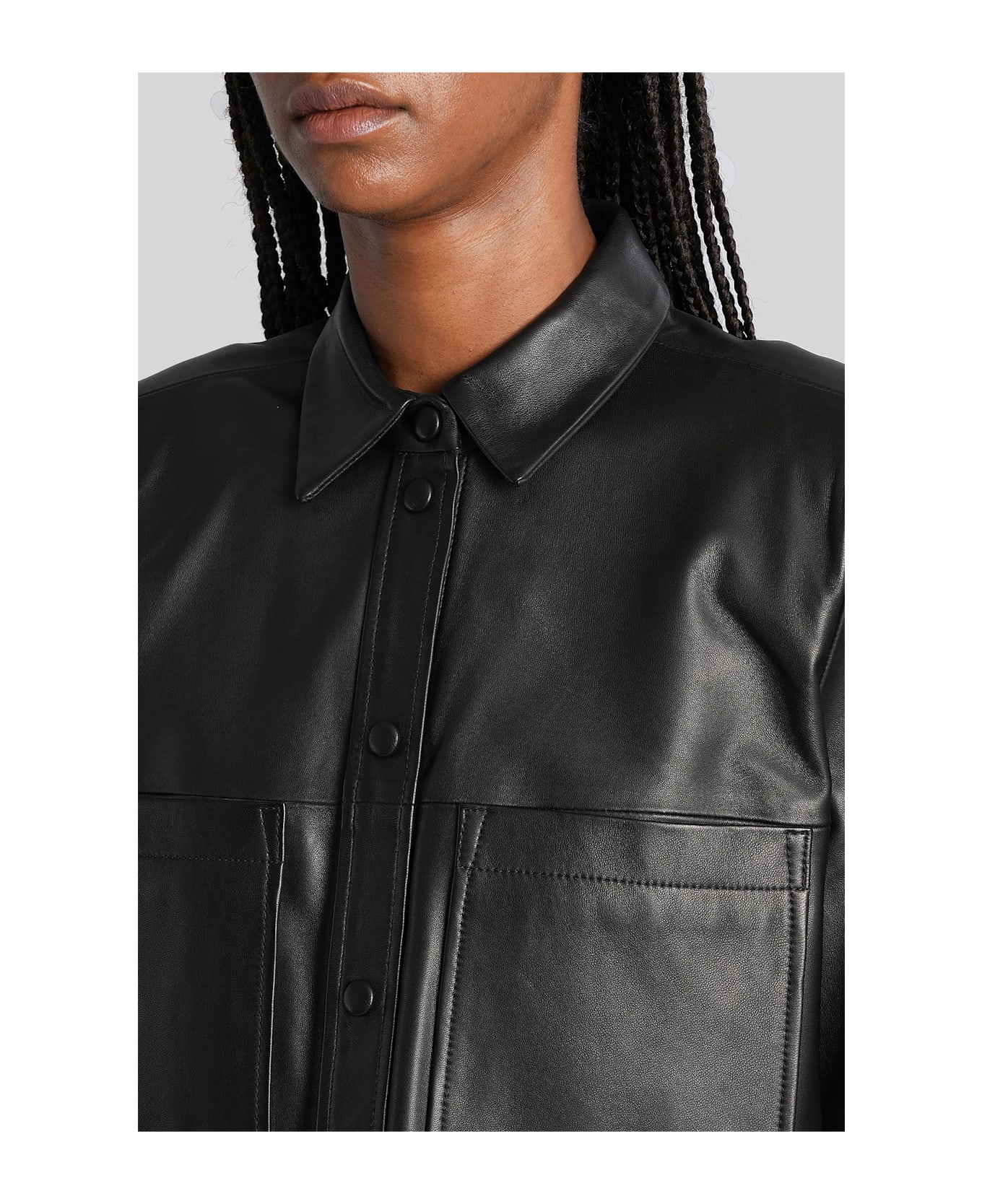 IRO Moha Shirt In Black Leather - black
