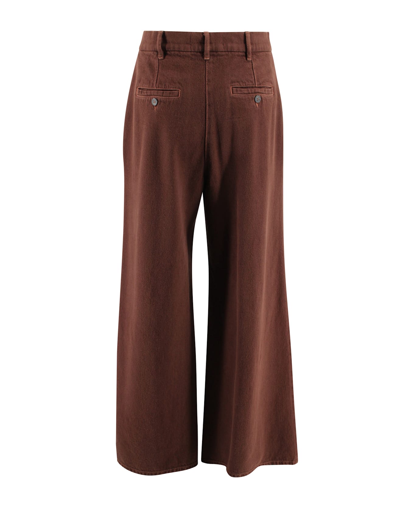 Weekend Max Mara Chocolate Brown Cotton Bull Trousers - Cioccolato