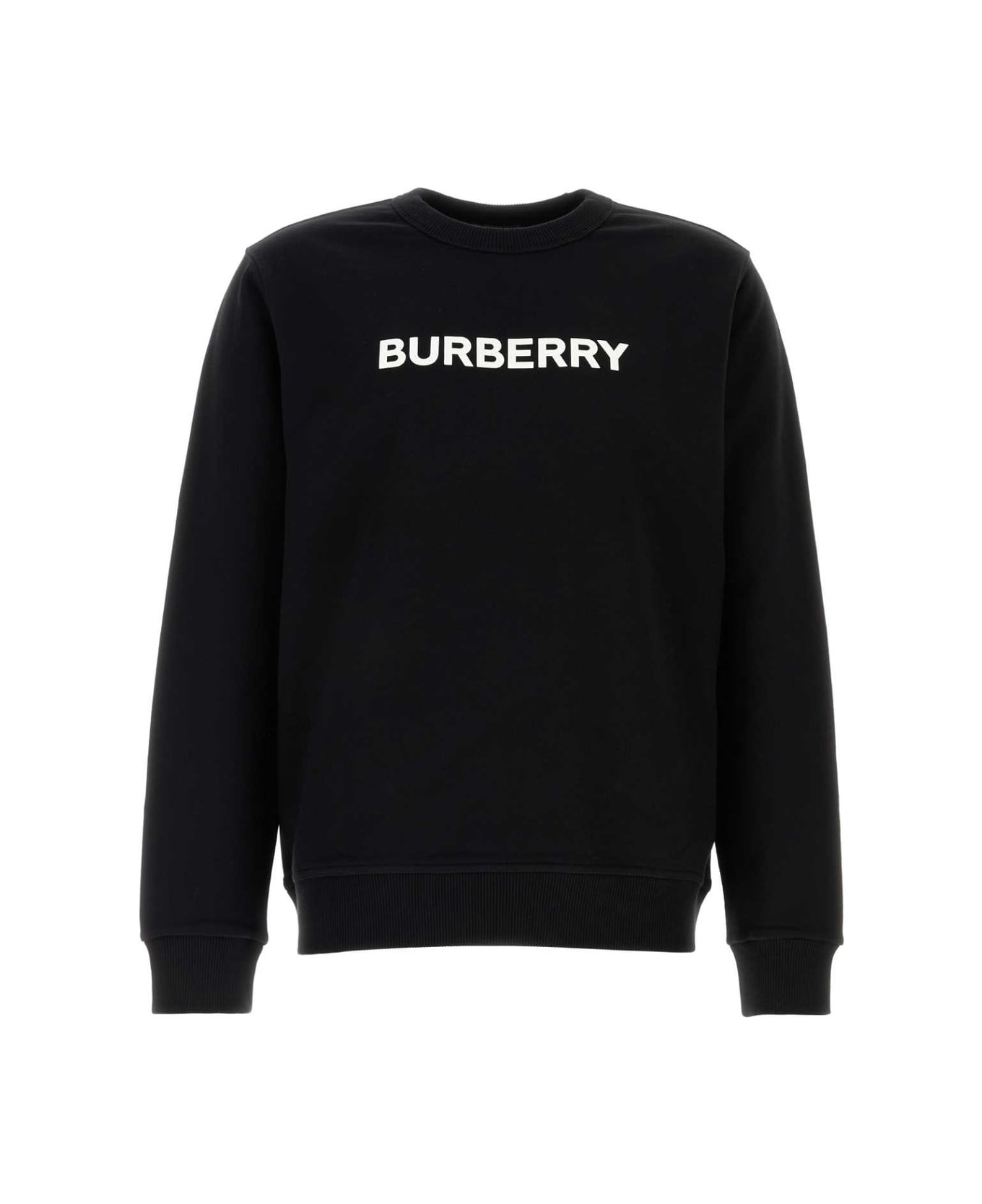 Burberry Logo Printed Crewneck Sweatshirt - BLACK
