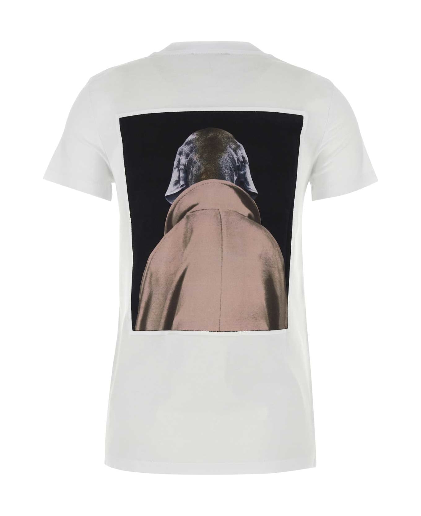 Max Mara White Cotton Cipria T-shirt - CIPRIA