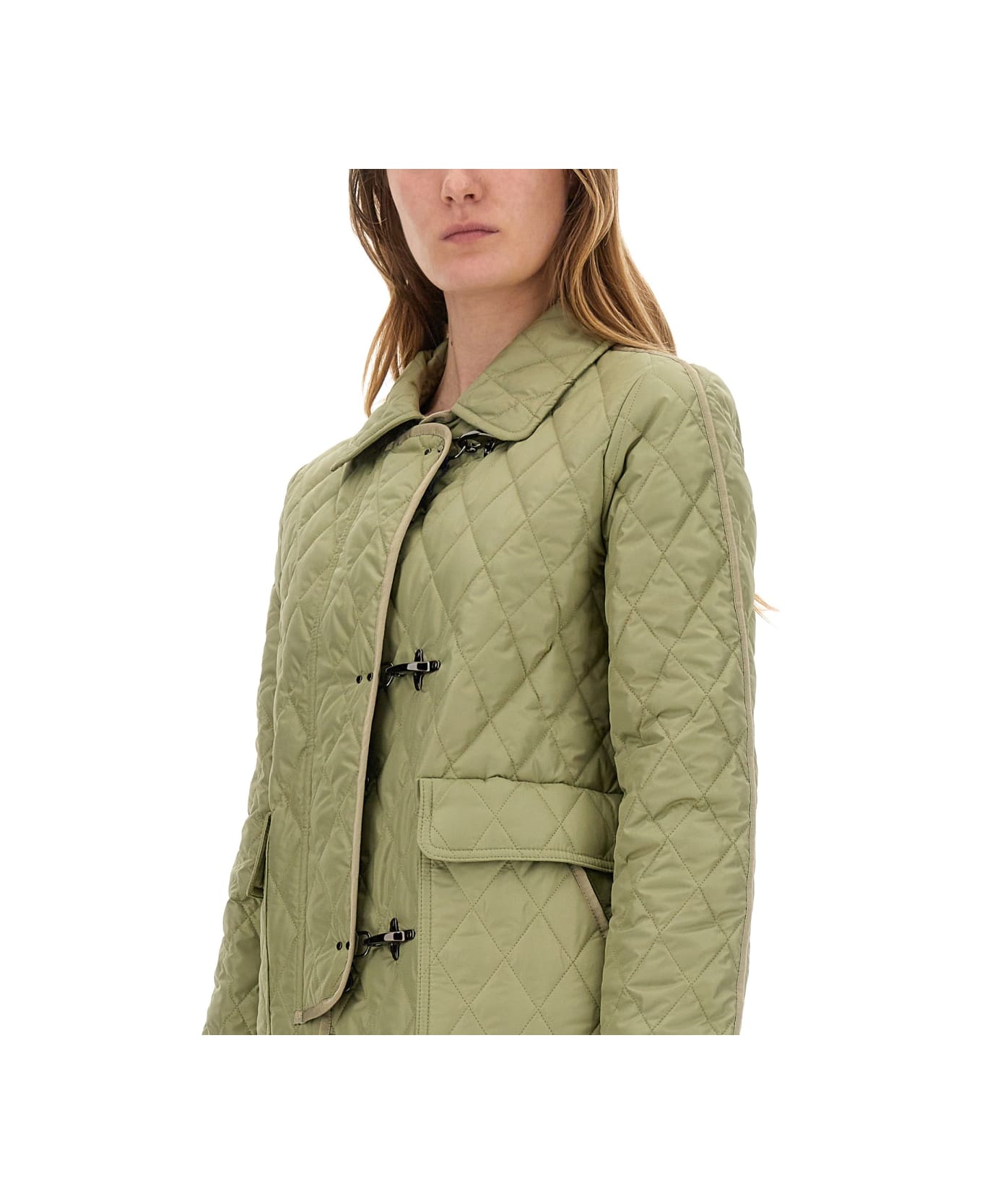 Fay 3-hook Nylon Quilted Jacket - GREEN